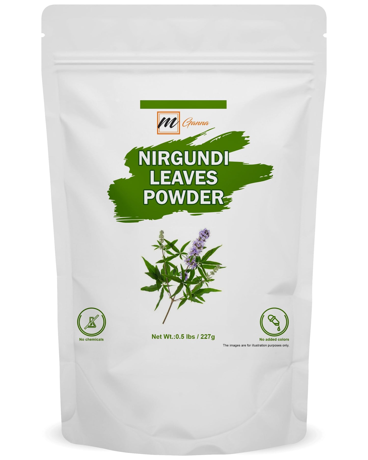 mGanna Nirgundi Leaves Powder (Vitex negundo) Powder, 8