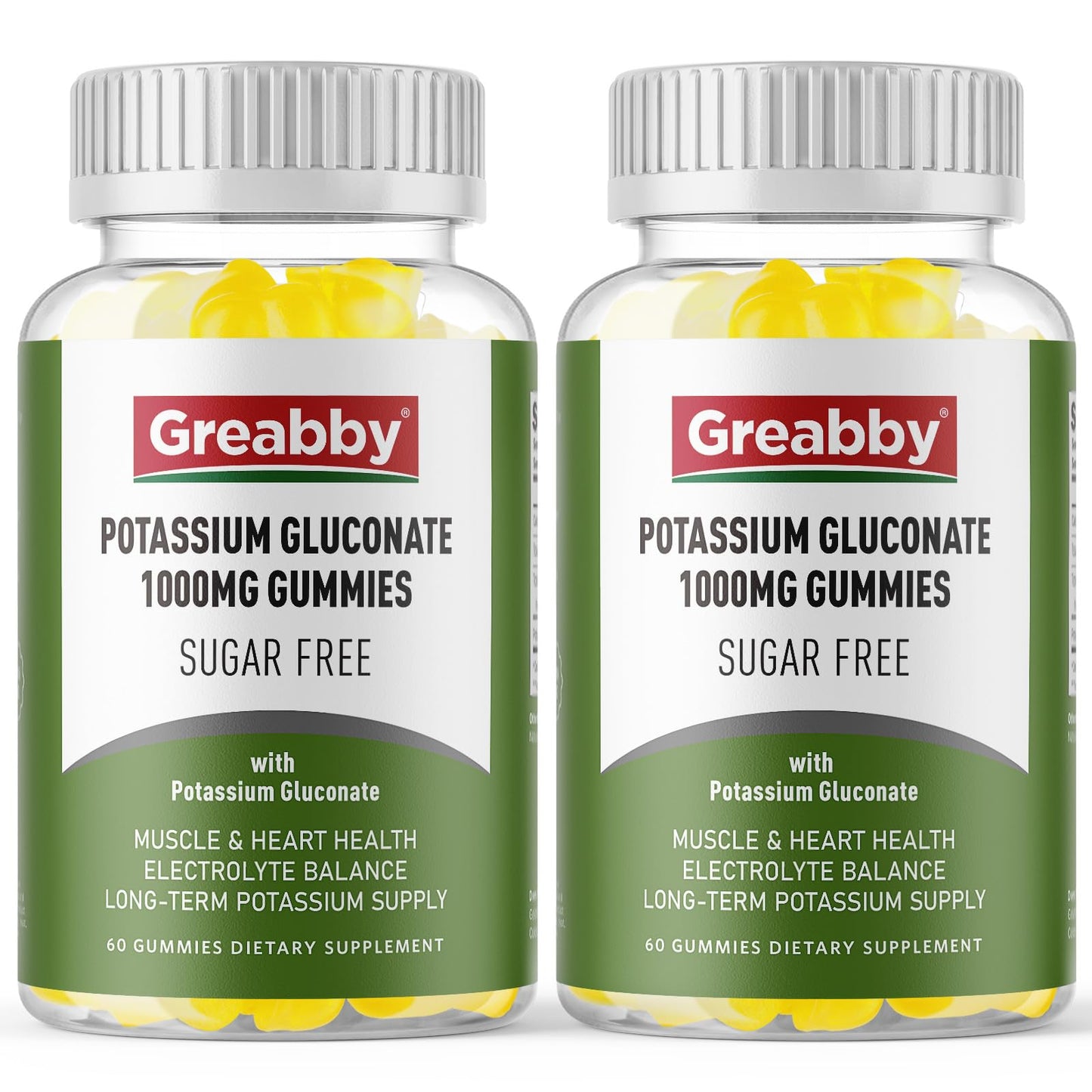 GREABBY Potassium Gluconate 1000 mg Gummies, 120 Count