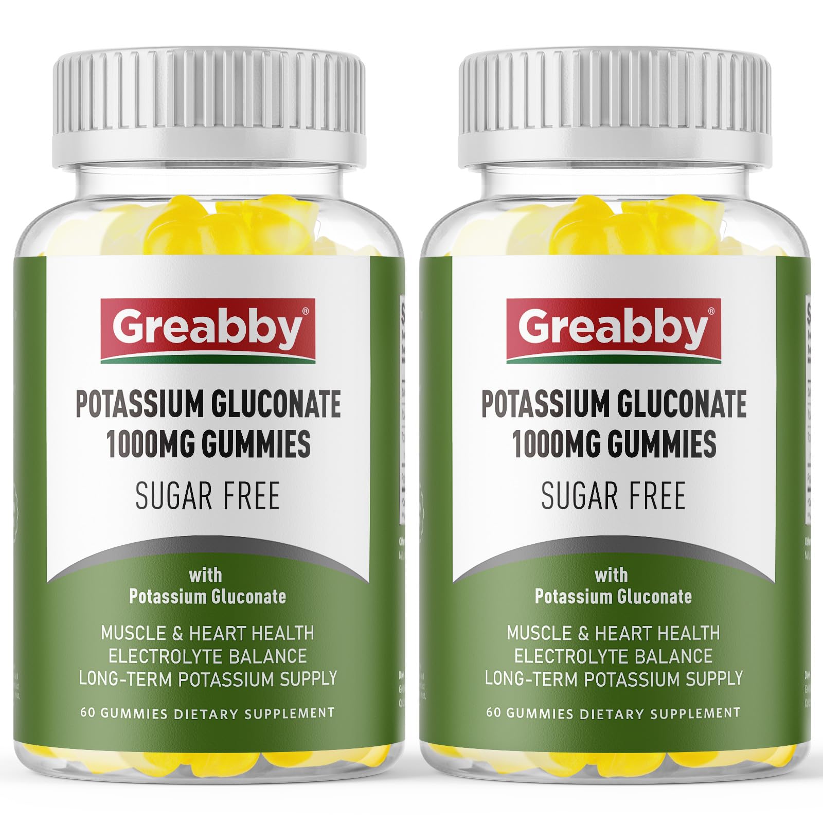 GREABBY Potassium Gluconate 1000 mg Gummies, 120 Count