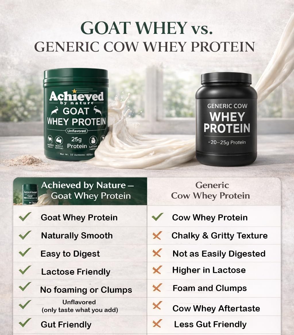 Nature's Diet Goat Whey Protein Powder Unflavored Instantized, 22 Servings