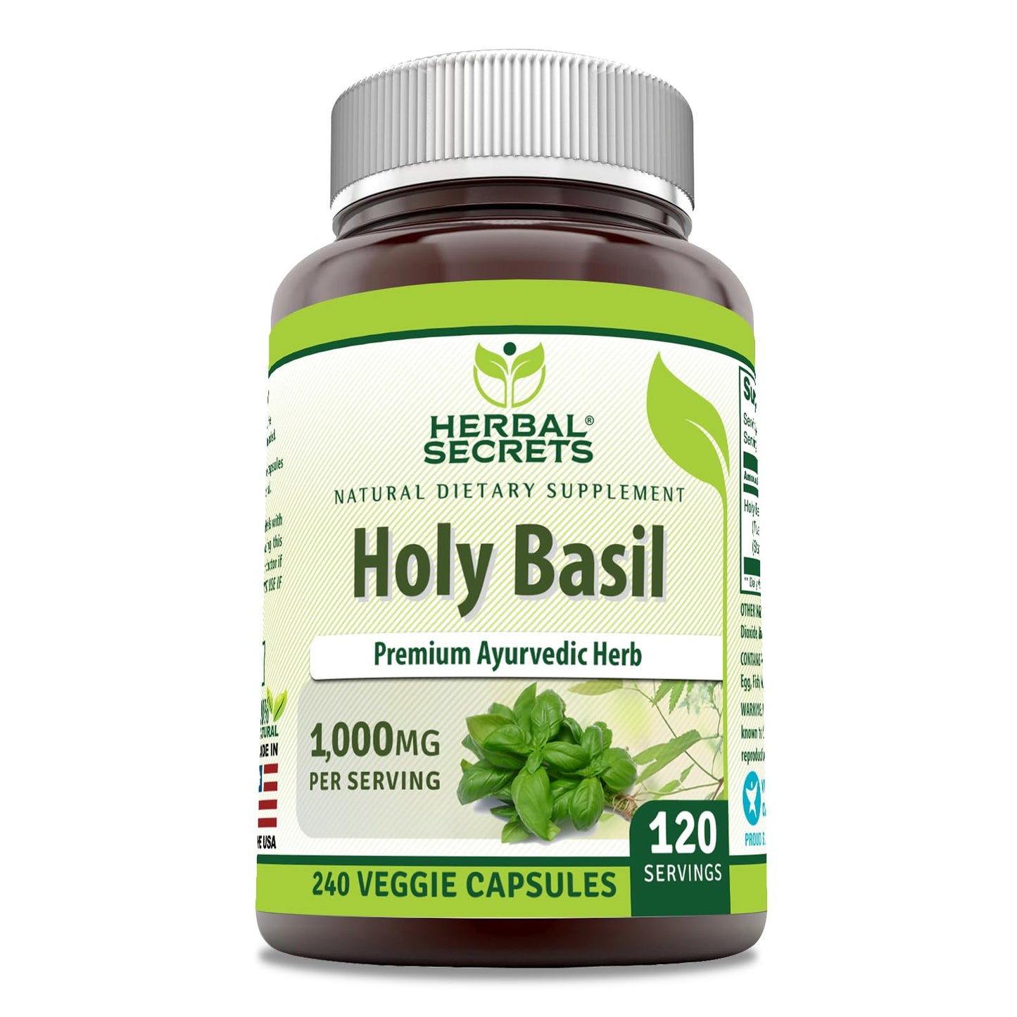 Herbal Secrets Holy Basil Supplement 1 Capsule