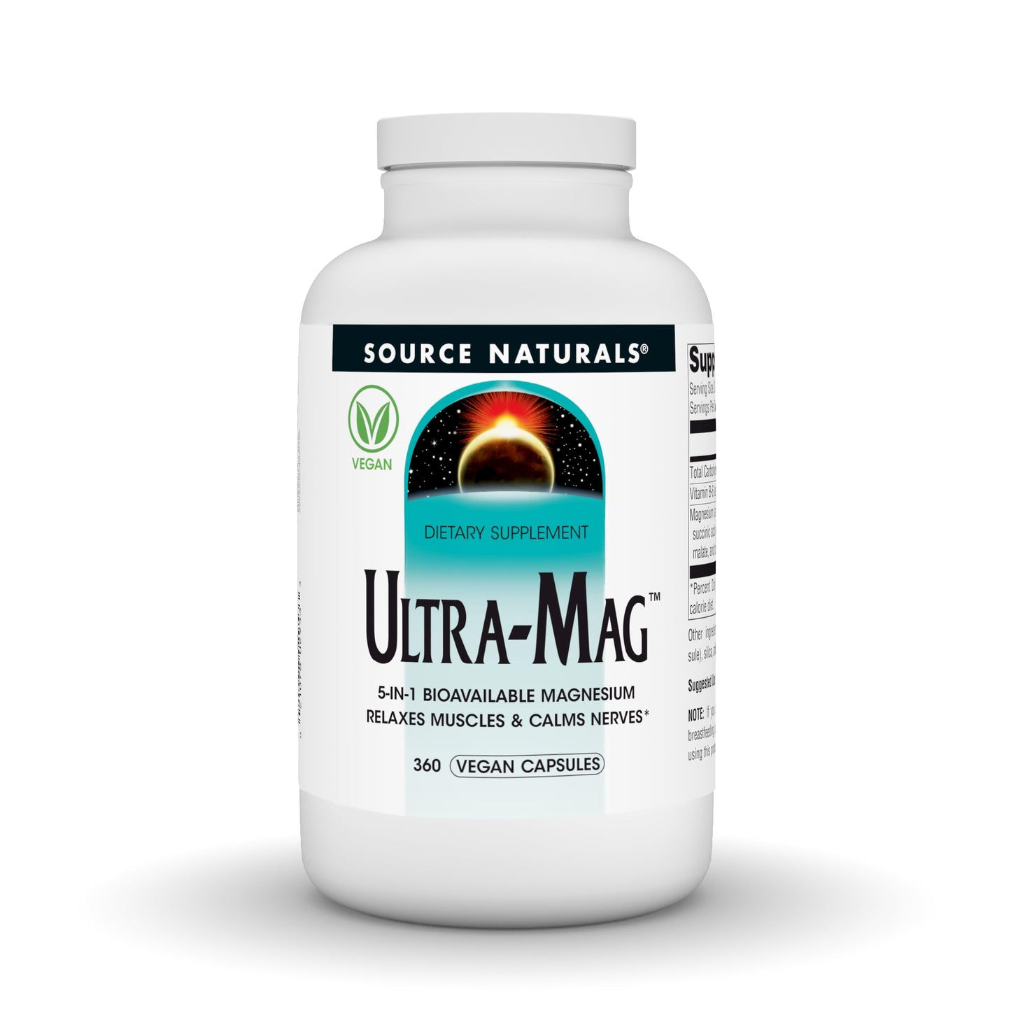 Source Naturals Ultra-Mag 5-in-1 Bioavailable Magnesium, 360 Capsules