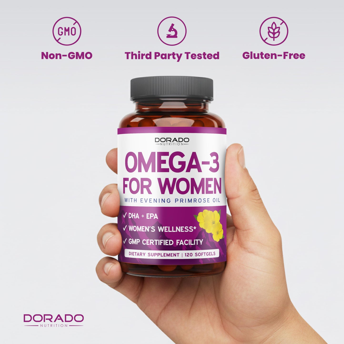 Dorado Nutrition Fish Oil Omega-3 Supplements for Women Softgels 120 Count