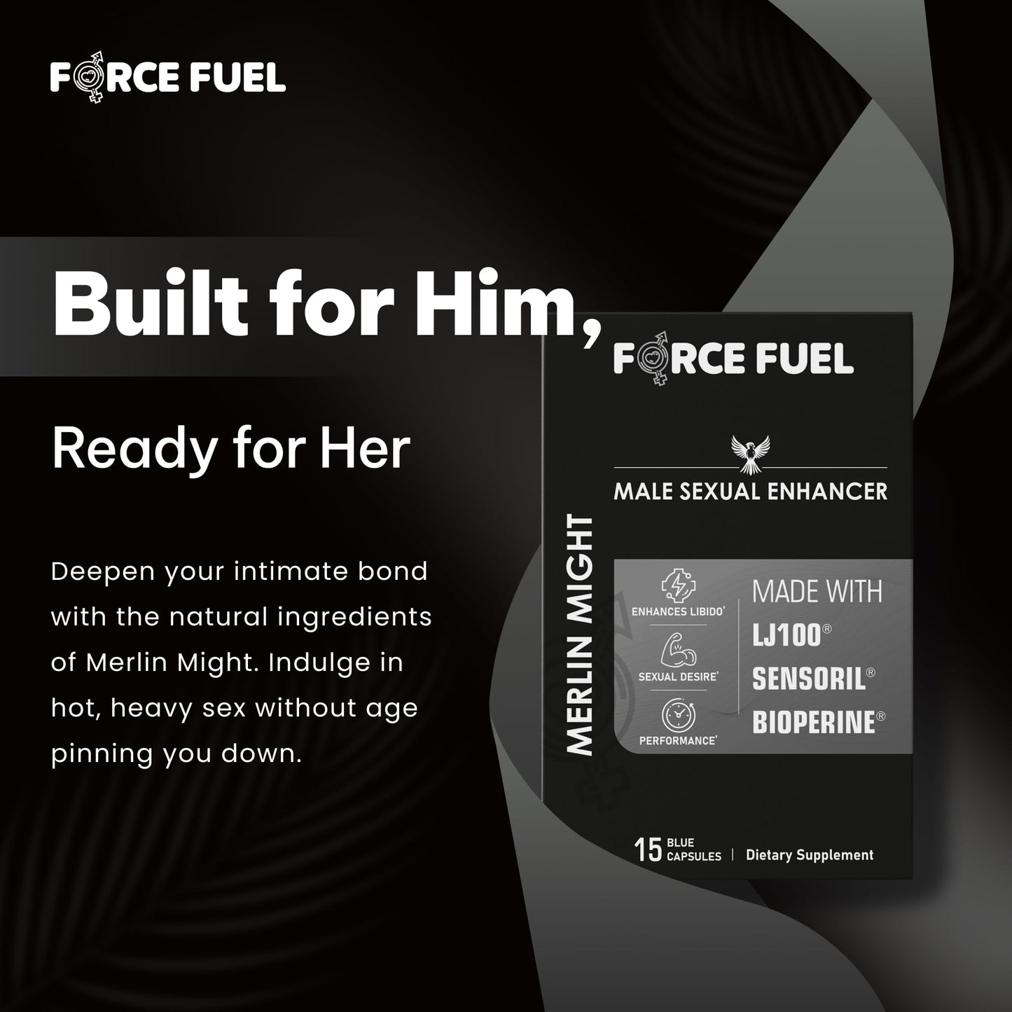 FORCE FUEL Merlin Might Sex Pills for Men Capsule 15 Count