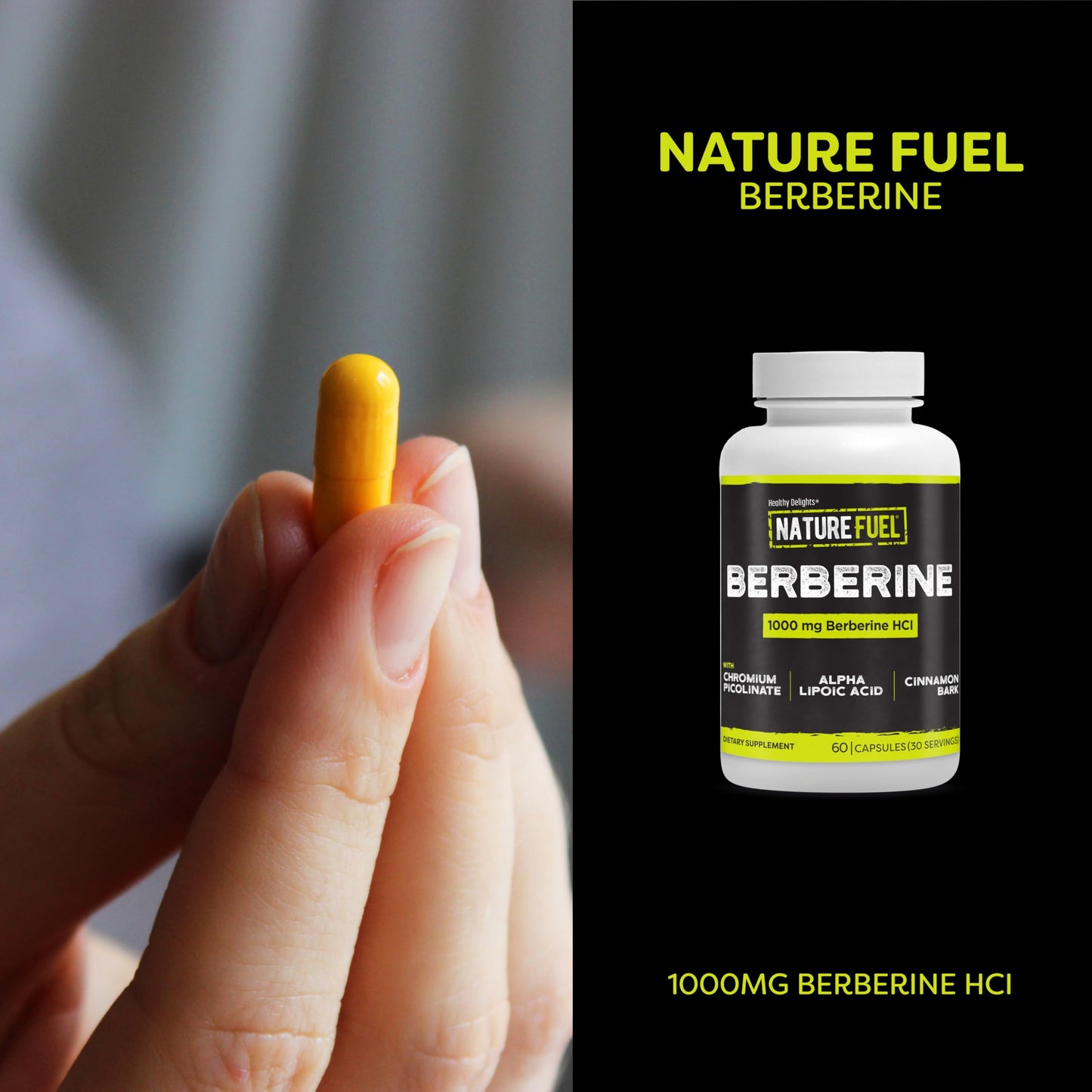 Healthy Delights Nature Fuel Berberine Capsules 60 Count