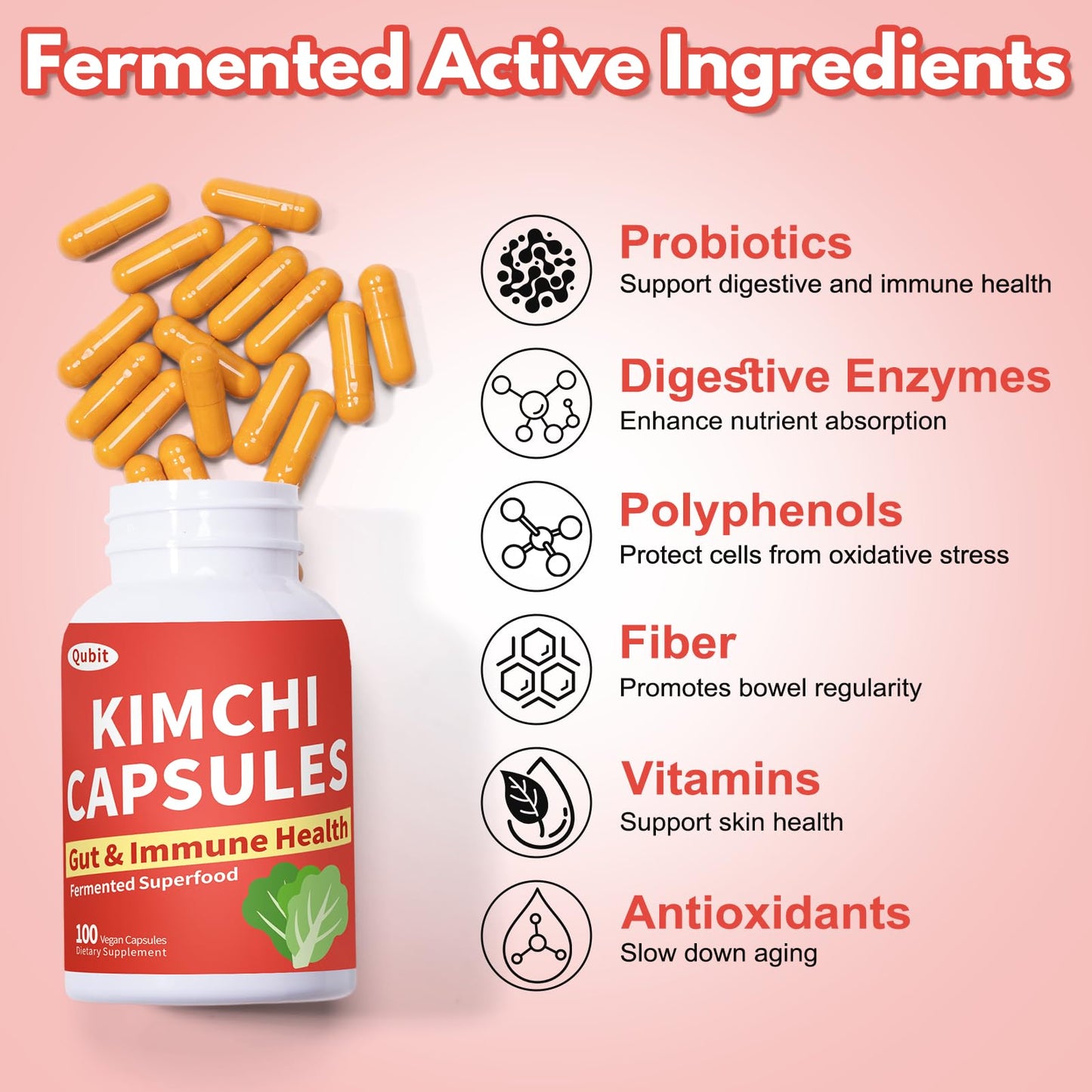QUBIT Kimchi Capsules 90 Count
