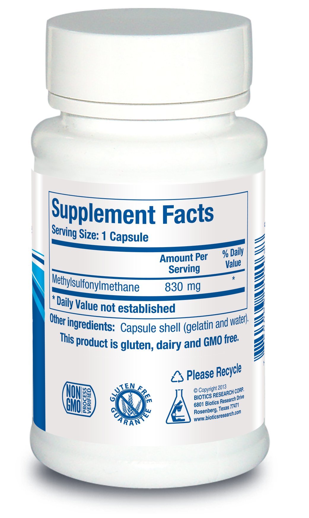 Biotics Research MSM Potent Sulfur Supplement Capsule, 60 Count