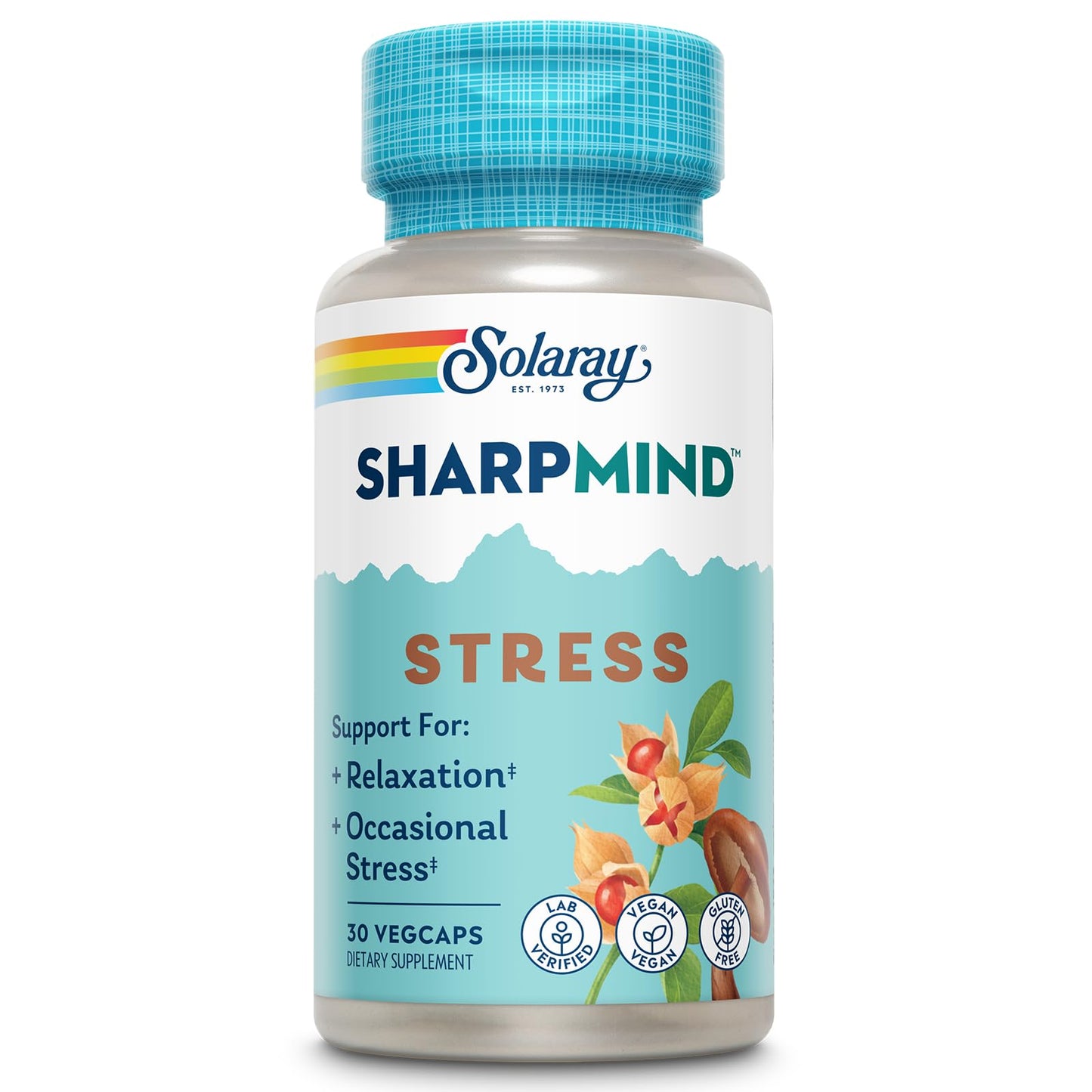SOLARAY SharpMind Stress Nootropic Mood Support Supplement Capsule 30 Count