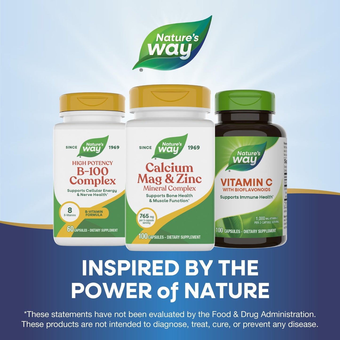 Nature's Way Calcium, Magnesium & Zinc Mineral Complex Capsules, 100 Capsules
