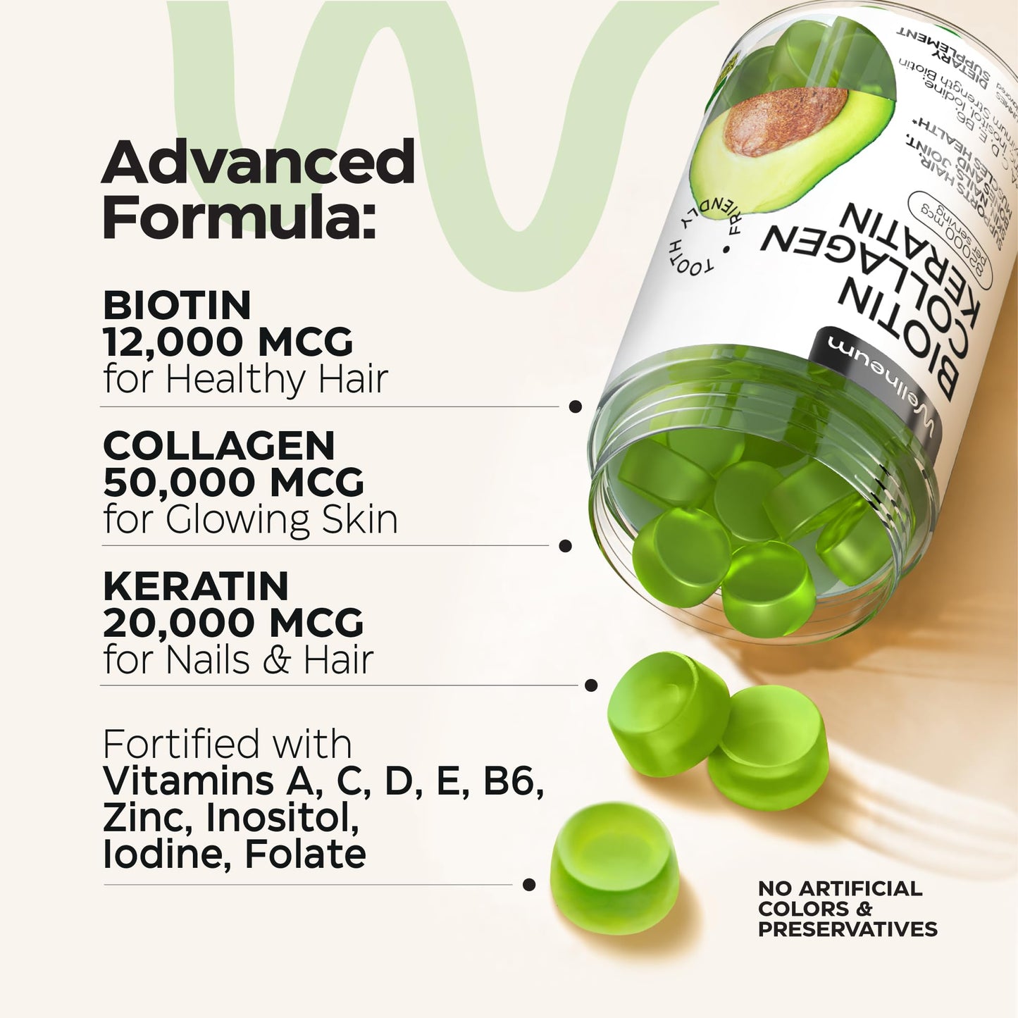 Wellneum Biotin for Hair Growth Gummies 120