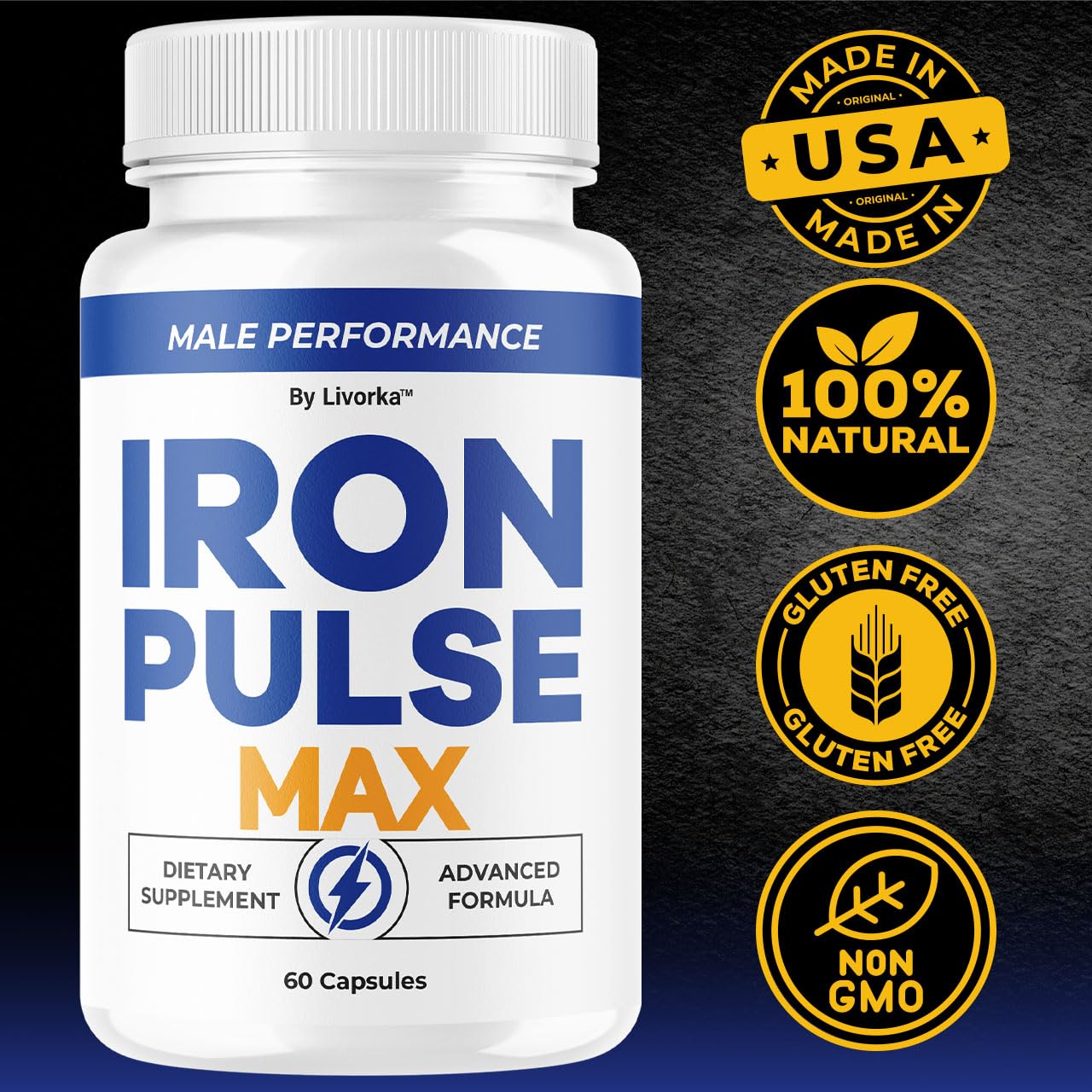 LIVORKA Iron Pulse Max Capsules, 300 Capsules