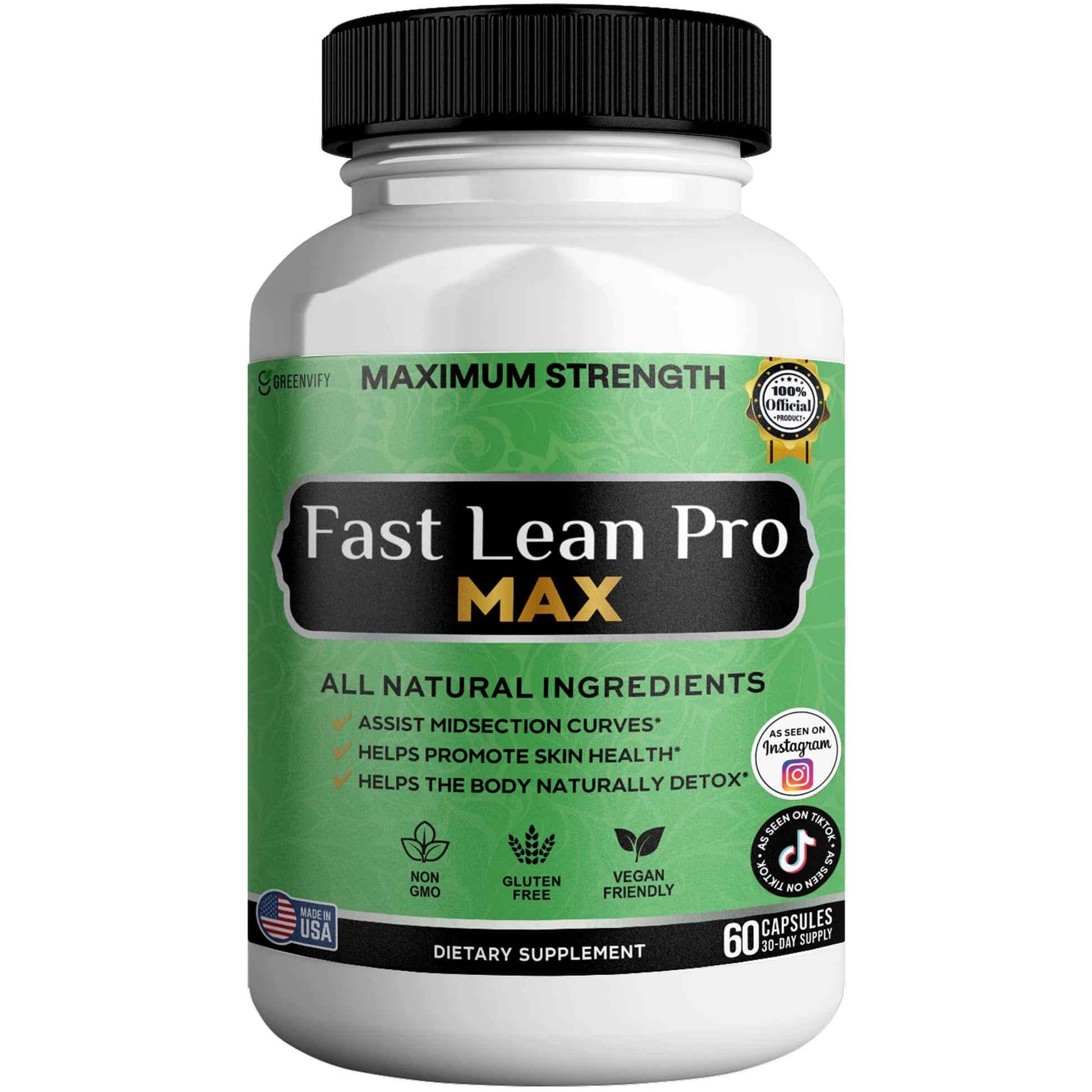 GREENVIFY Fast Lean Pro Max Natural Dietary Supplement Capsule, 60 Capsules