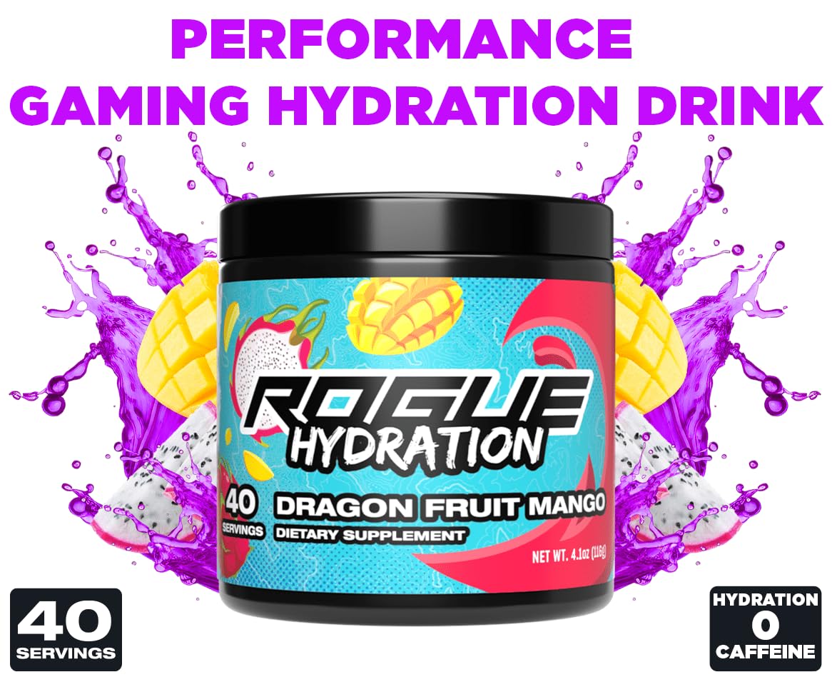 Rogue Energy Gaming Drink, Hydration & Focus Beverage Powder 5.4 oz