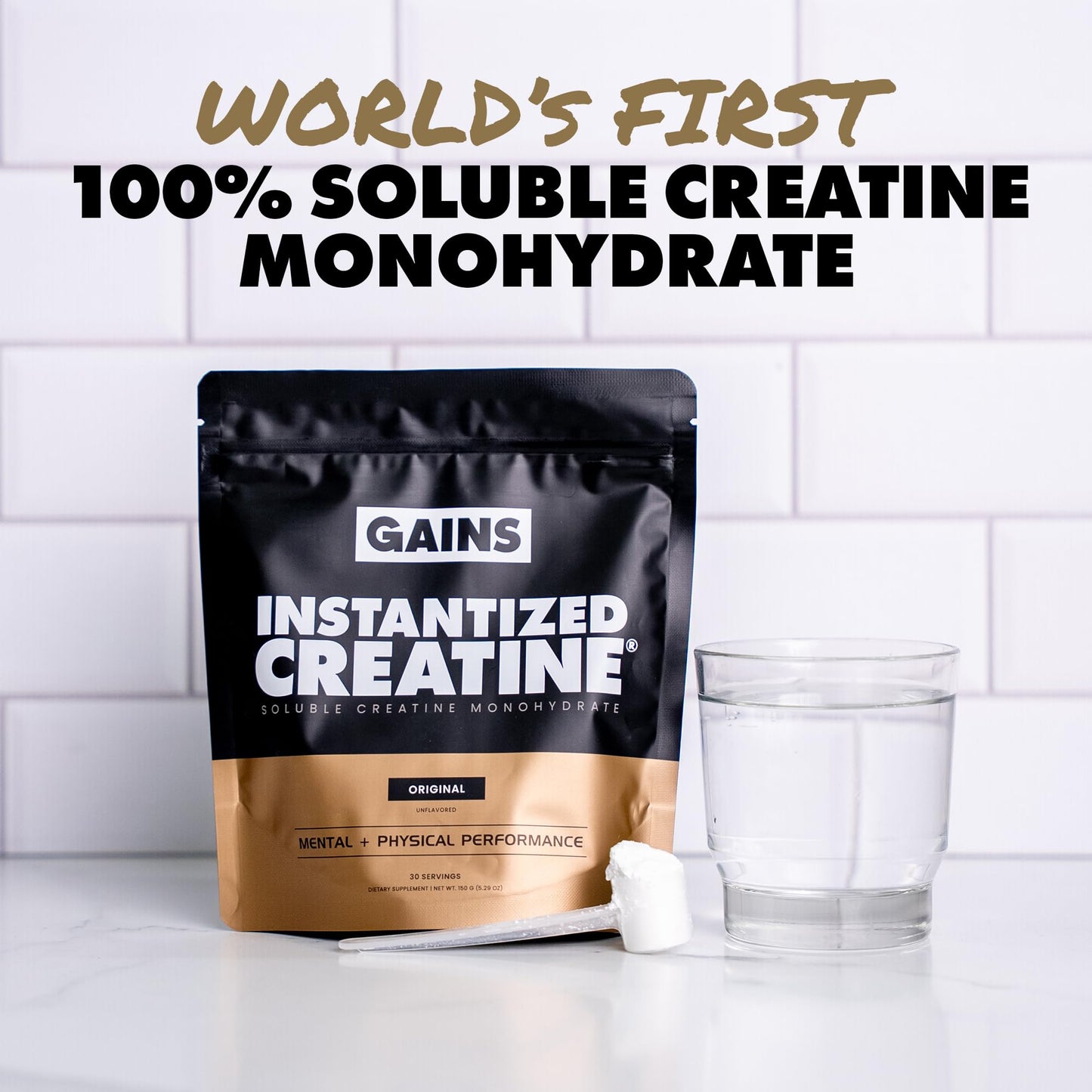 GAINS IN BULK Instantized Creatine Monohydrate Powder, 100 Servings
