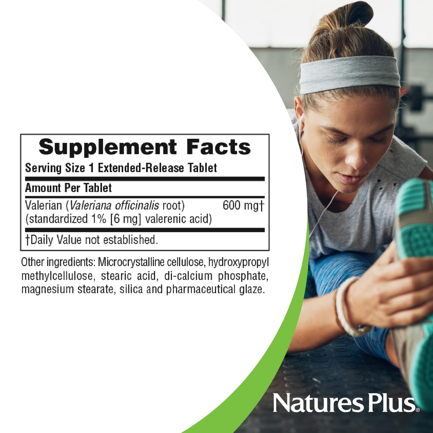 NaturesPlus Herbal Actives Valerian 600mg Extended Release 30 Tablets
