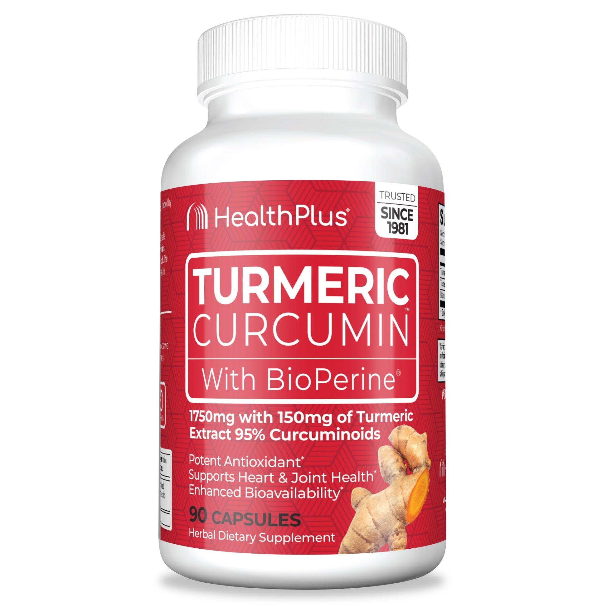 Health Plus Turmeric Curcumin 90 Capsules