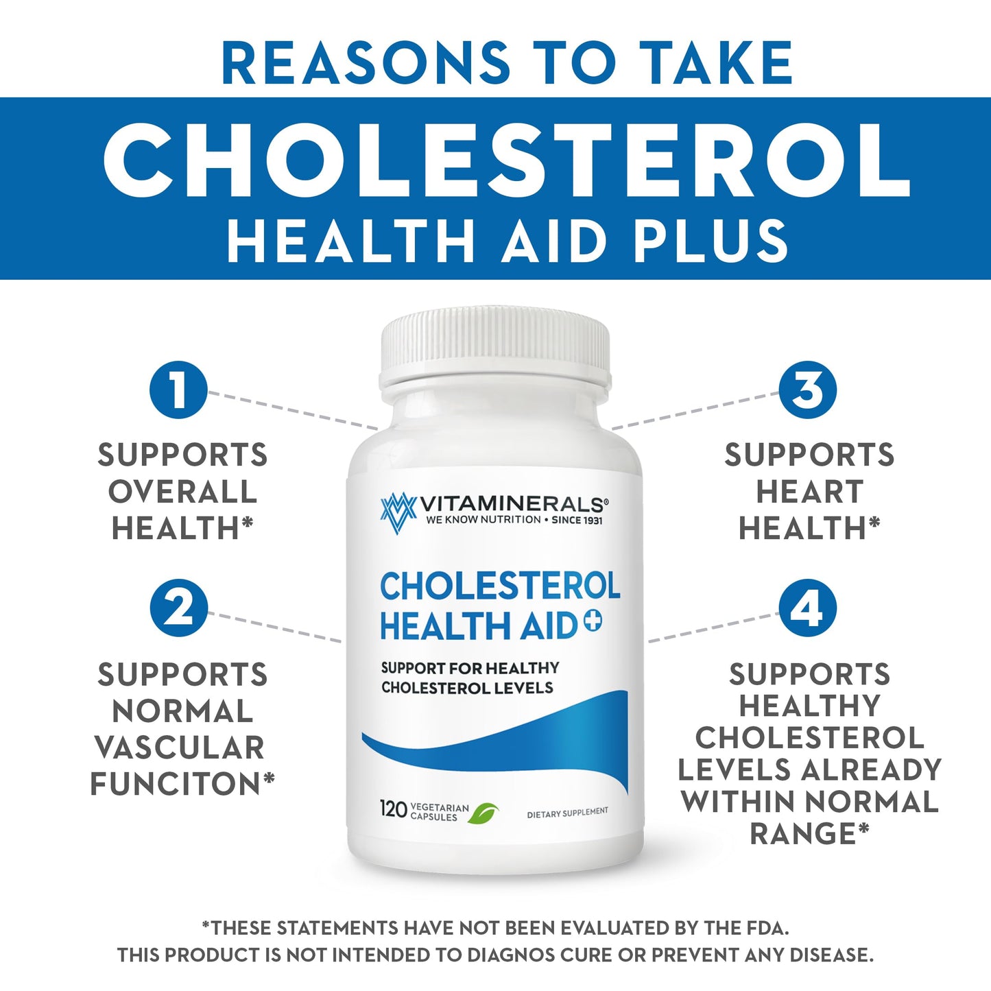 Vitaminerals 125 Cholesterol Health Aid Plus Capsules 60 Capsules