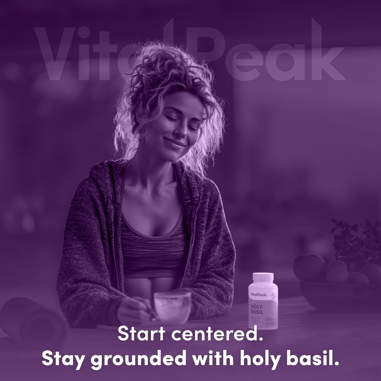 Vital Peak Holy Basil 500 mg - Mood & Relaxation Support Capsules, 30 Count