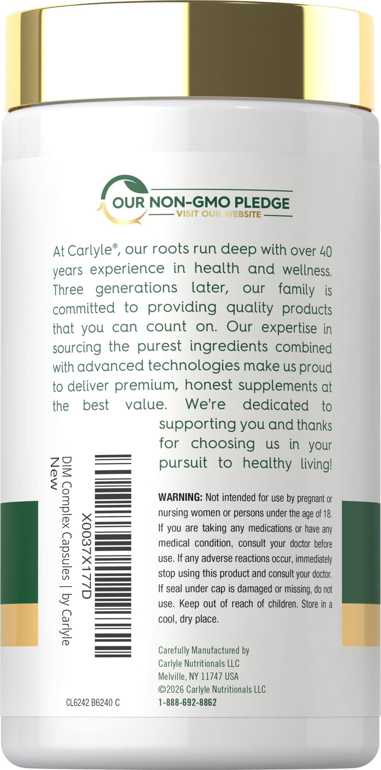 Carlyle DIM Supplement for Women & Men Capsule 200 Count