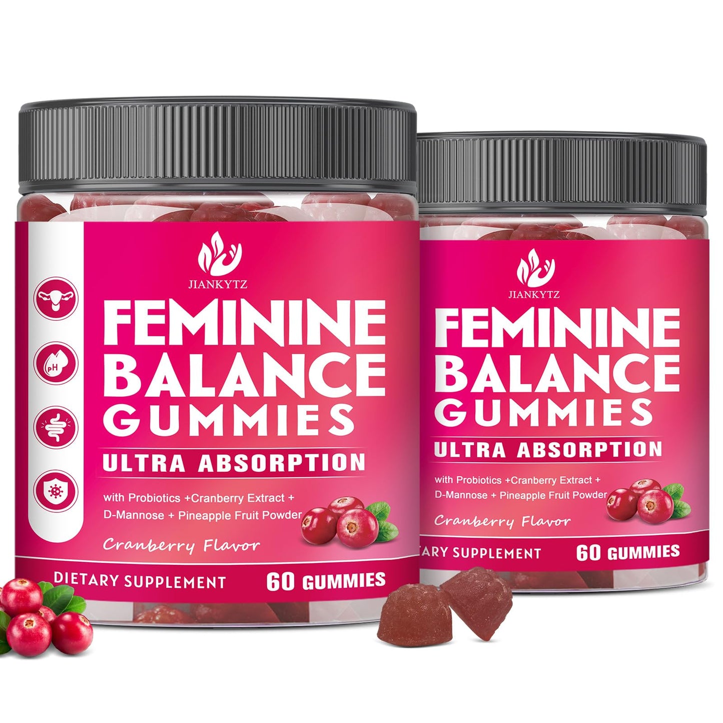 JIANKYTZ Sugar Free Premium Feminine Balance Gummies for Women, 120 Count