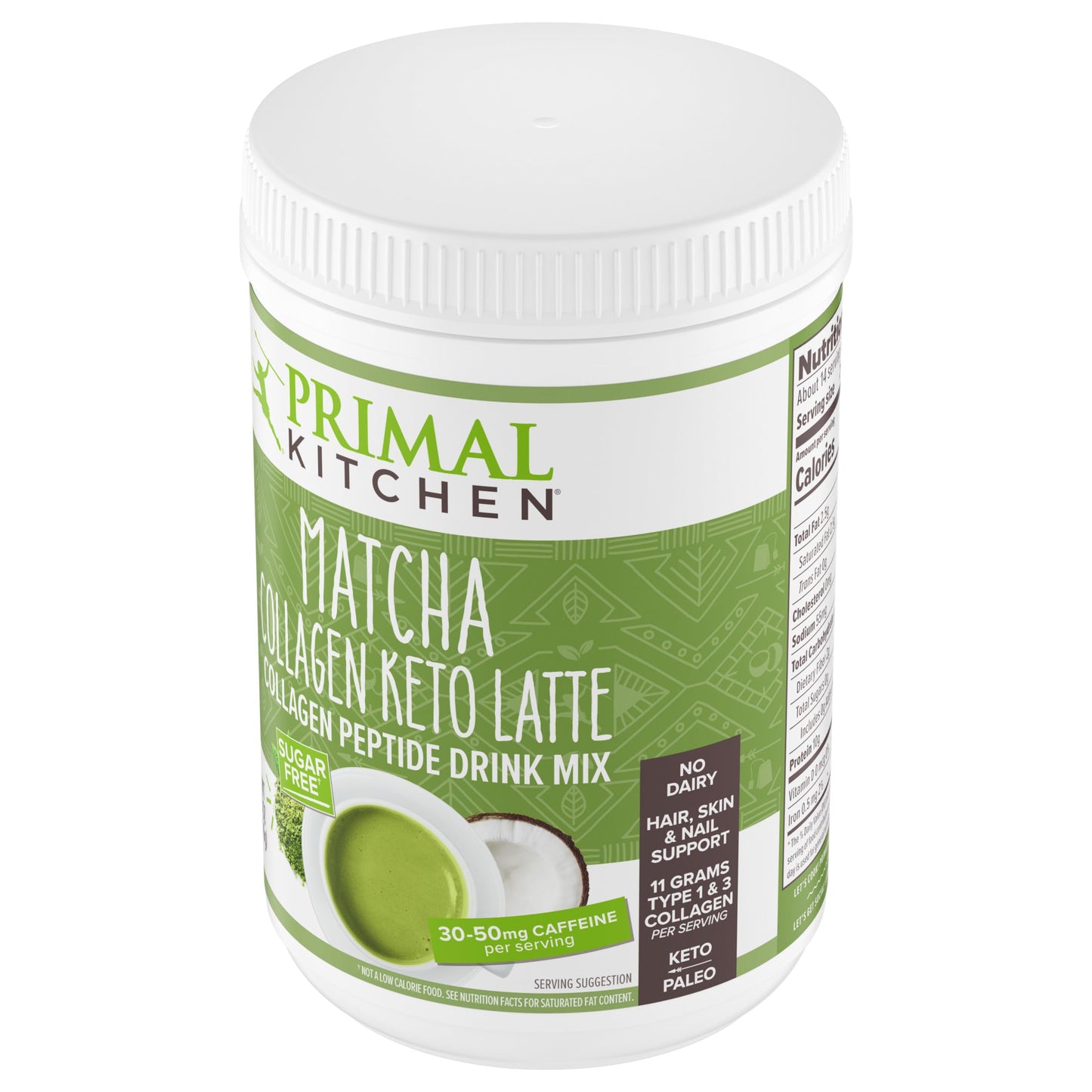 Primal Kitchen Matcha Collagen Keto Latte Powder, 9.33 Ounces