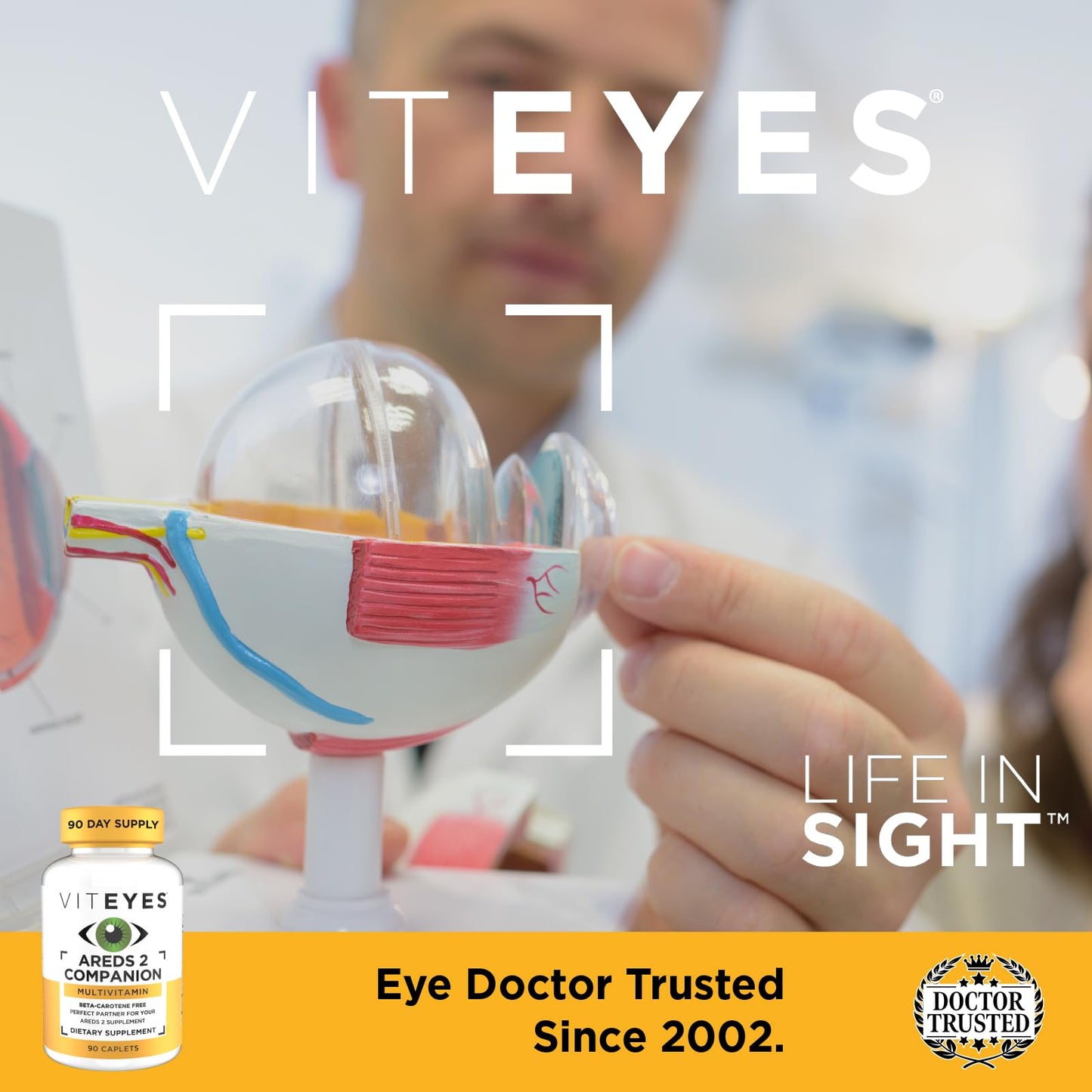 Viteyes Classic AREDS 2 Companion Beta-Carotene Free Multivitamin Supplement Caplets 90
