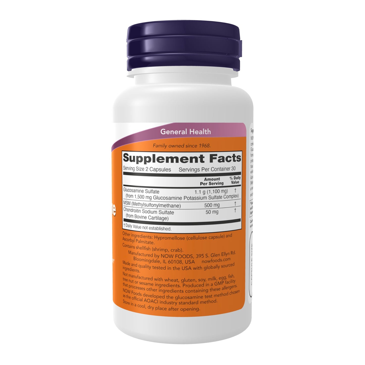 NOW Foods Glucosamine & MSM plus Chondroitin Sulfate Joint Health Capsules, 60 Count