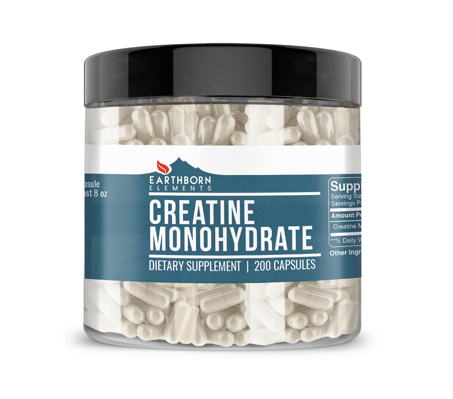 Earthborn Elements Creatine Monohydrate Capsules 200 Count