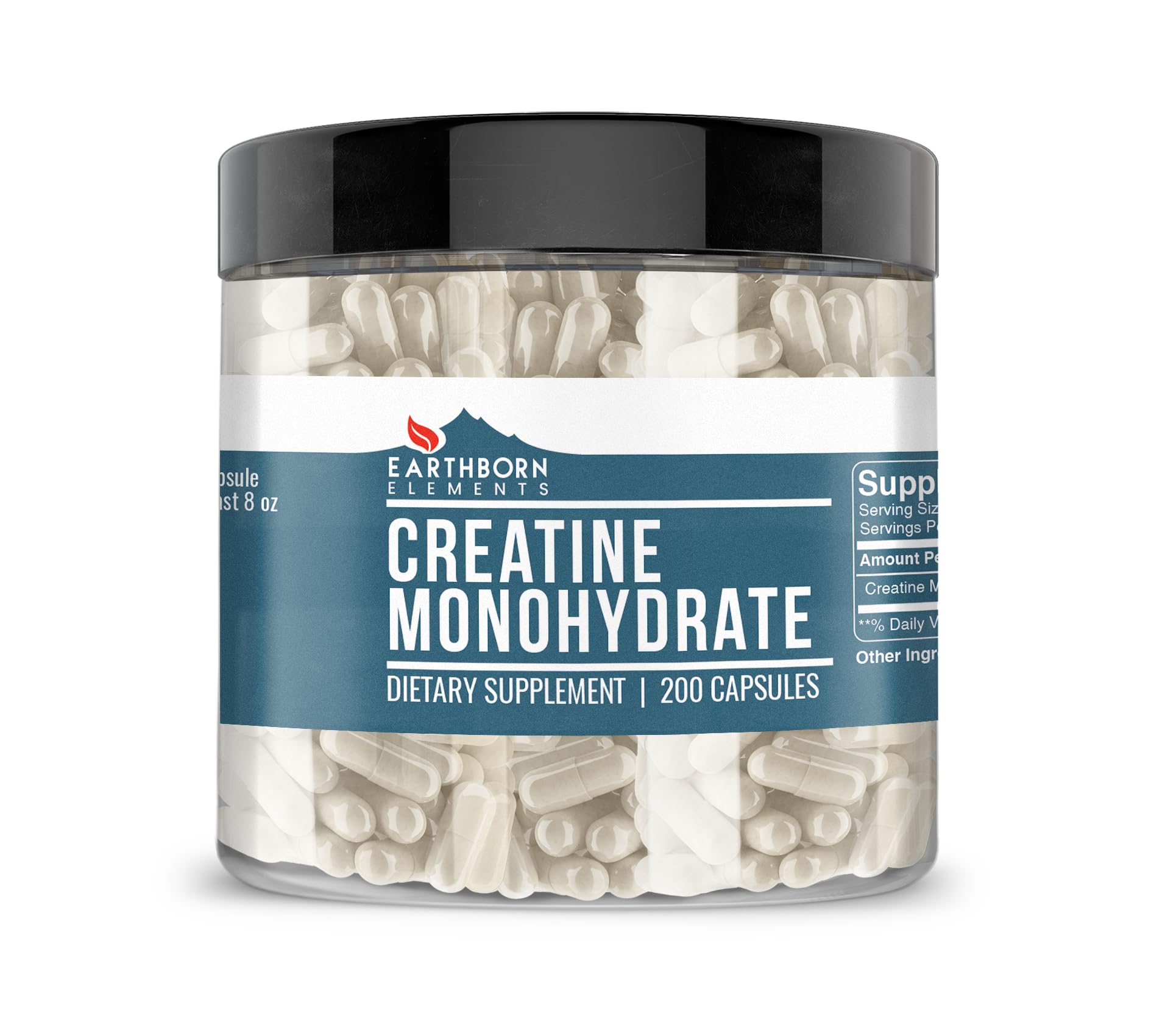 Earthborn Elements Creatine Monohydrate Capsules 200 Count