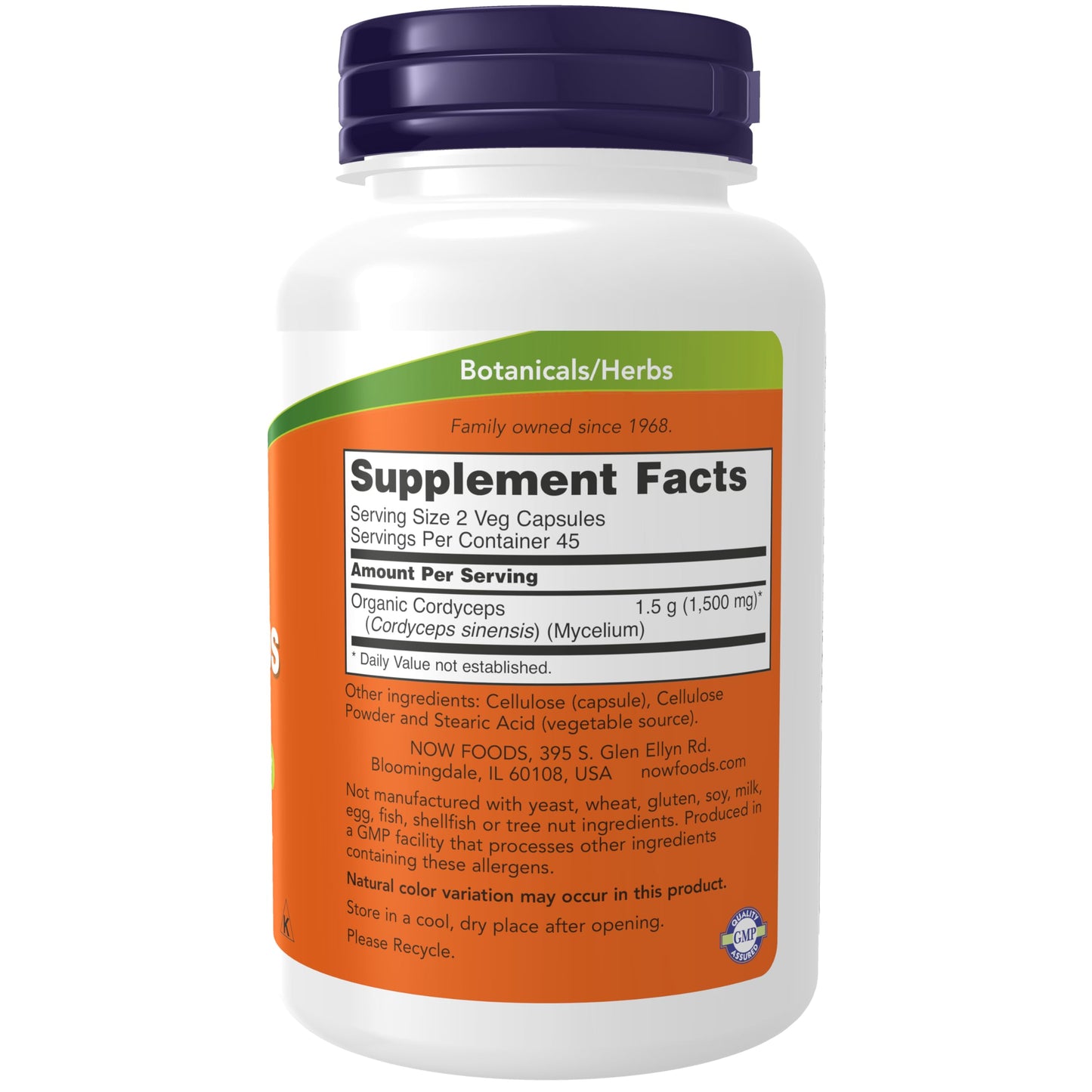 NOW Foods Cordyceps sinensis 750 mg Capsules, 90 Capsules