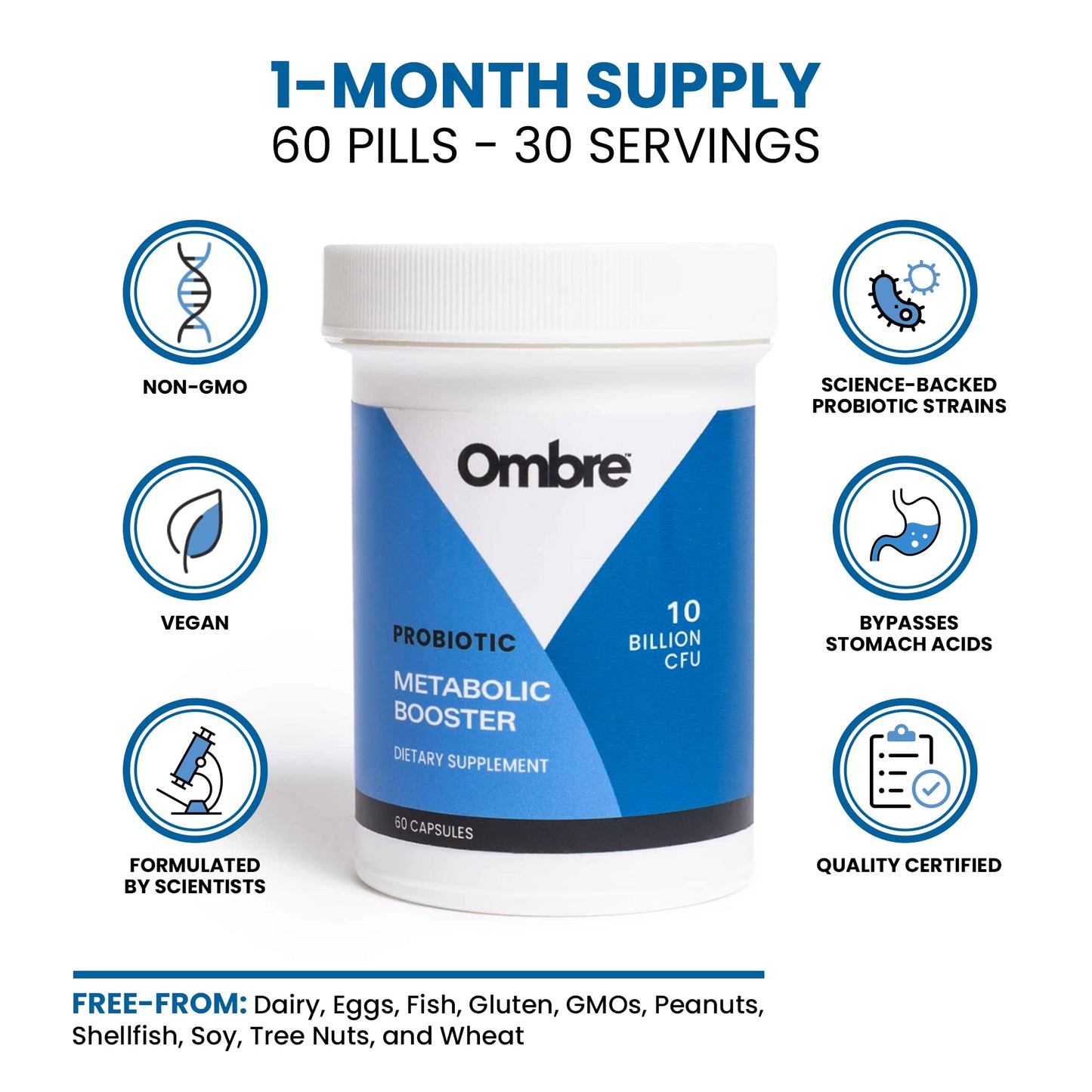 Ombre Metabolic Booster Probiotic Capsule 1 Count