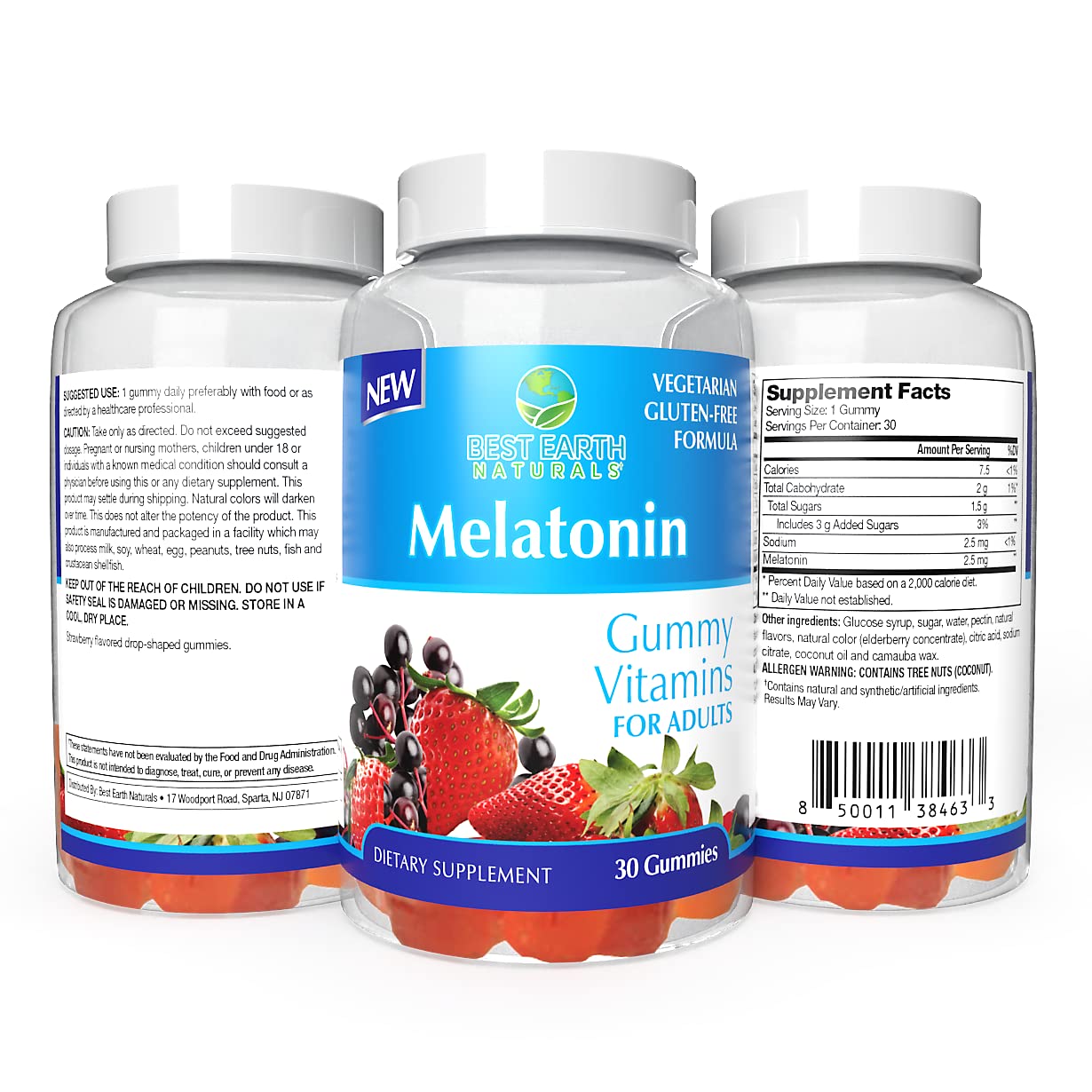 Best Earth Naturals Sleep Support Supplement Melatonin Gummies 30 Count