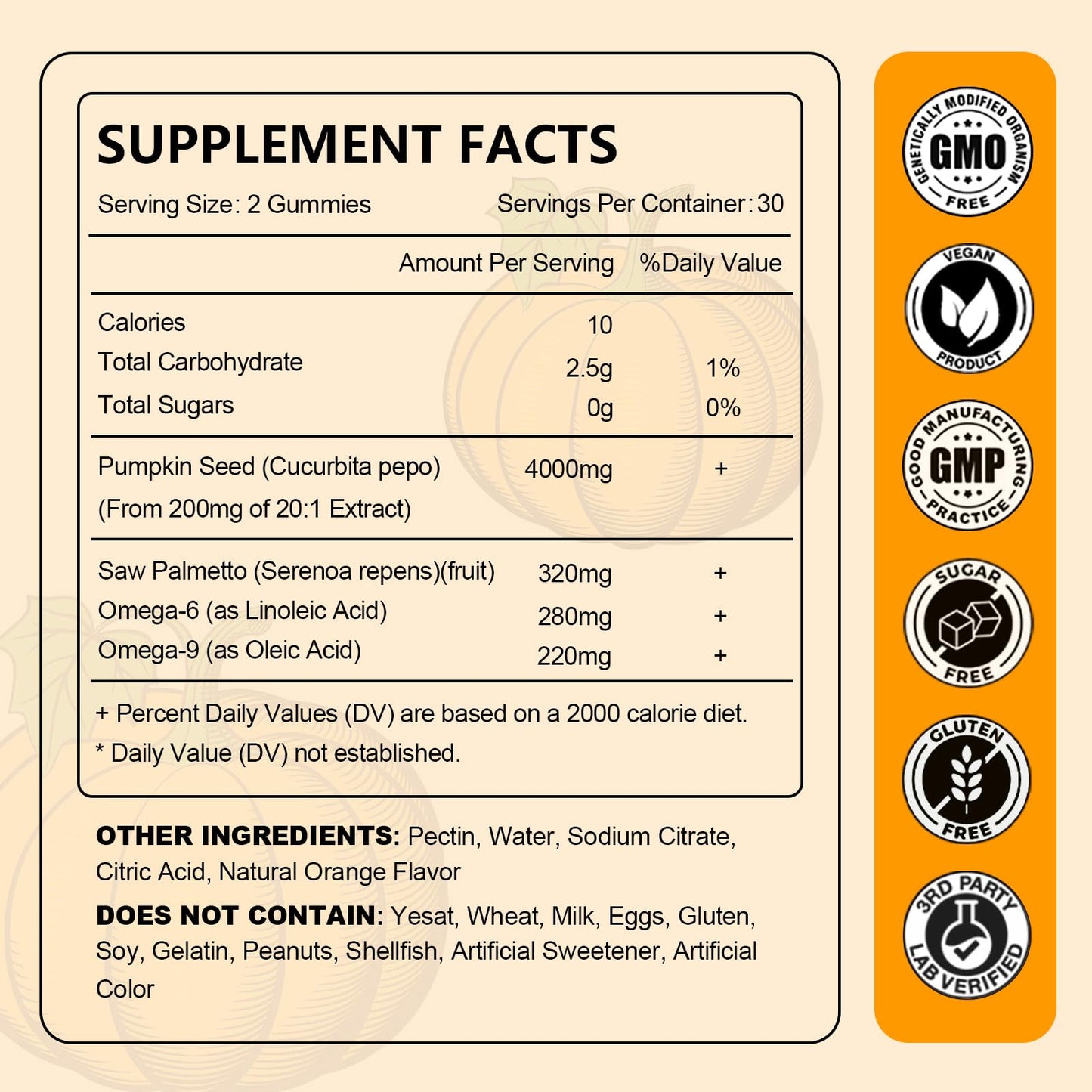 JOVITHEA Pumpkin Seed Oil Gummies with Saw Palmetto 120 Gummies