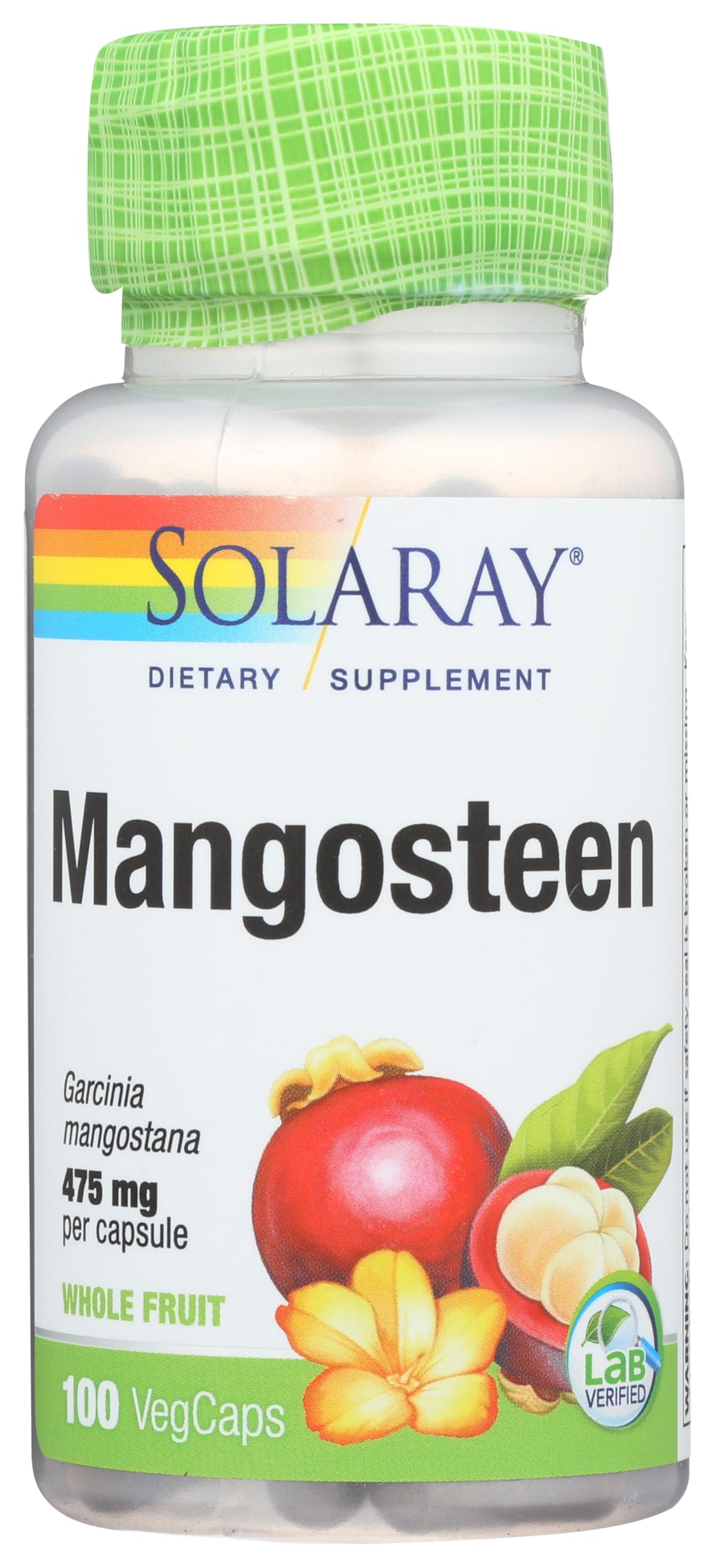 SOLARAY Mangosteen Fruit 475mg Capsules, 100 Count