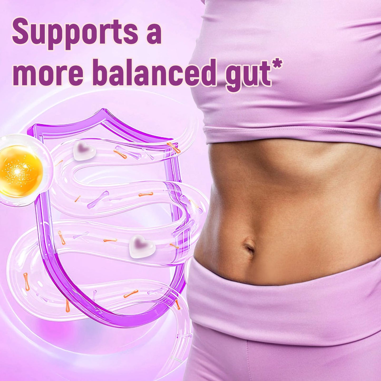 Migcopat 10G Fiber Gummies with Collagen Peptides, Grape Flavor, 60 Gummies
