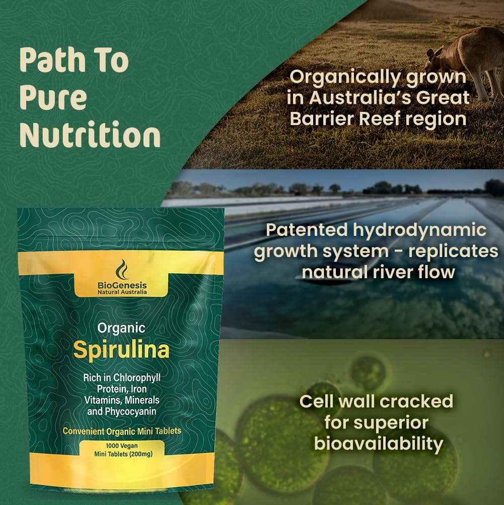 Biogenesis Organic Spirulina Mini Tablets 1000 Count
