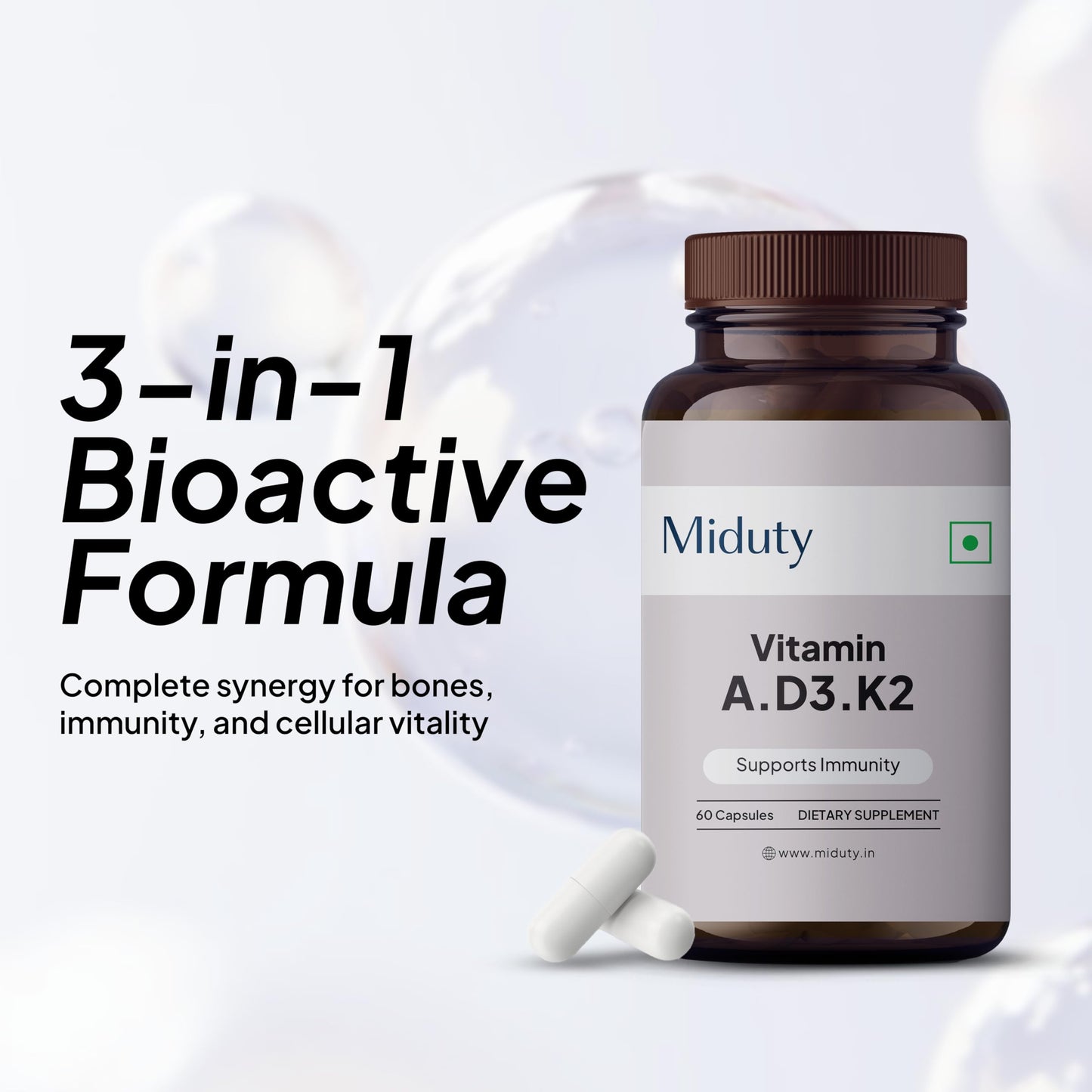Miduty Vitamin ADK Multivitamin Capsule, 60 Count