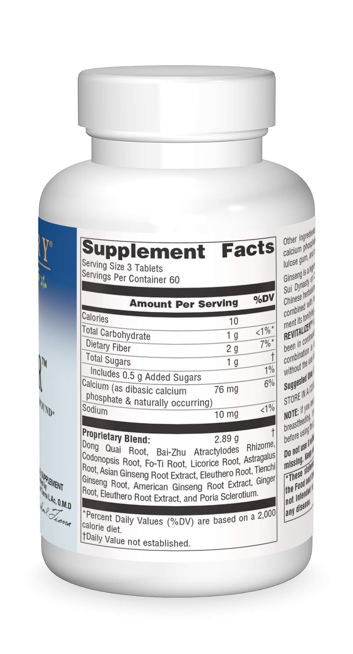 Planetary Herbals Ginseng Revitalizer 1000mg Tablets, 180 Count