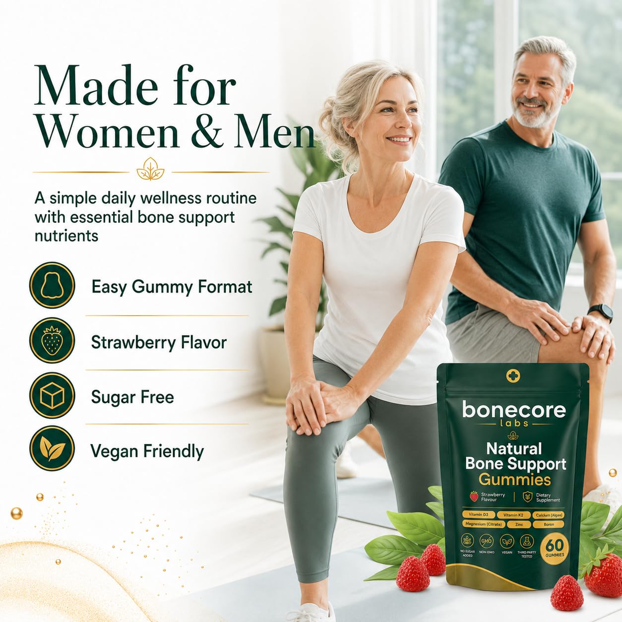 ZHPRXE Bonecore Labs Natural Bone Support Gummies 60 Gummies
