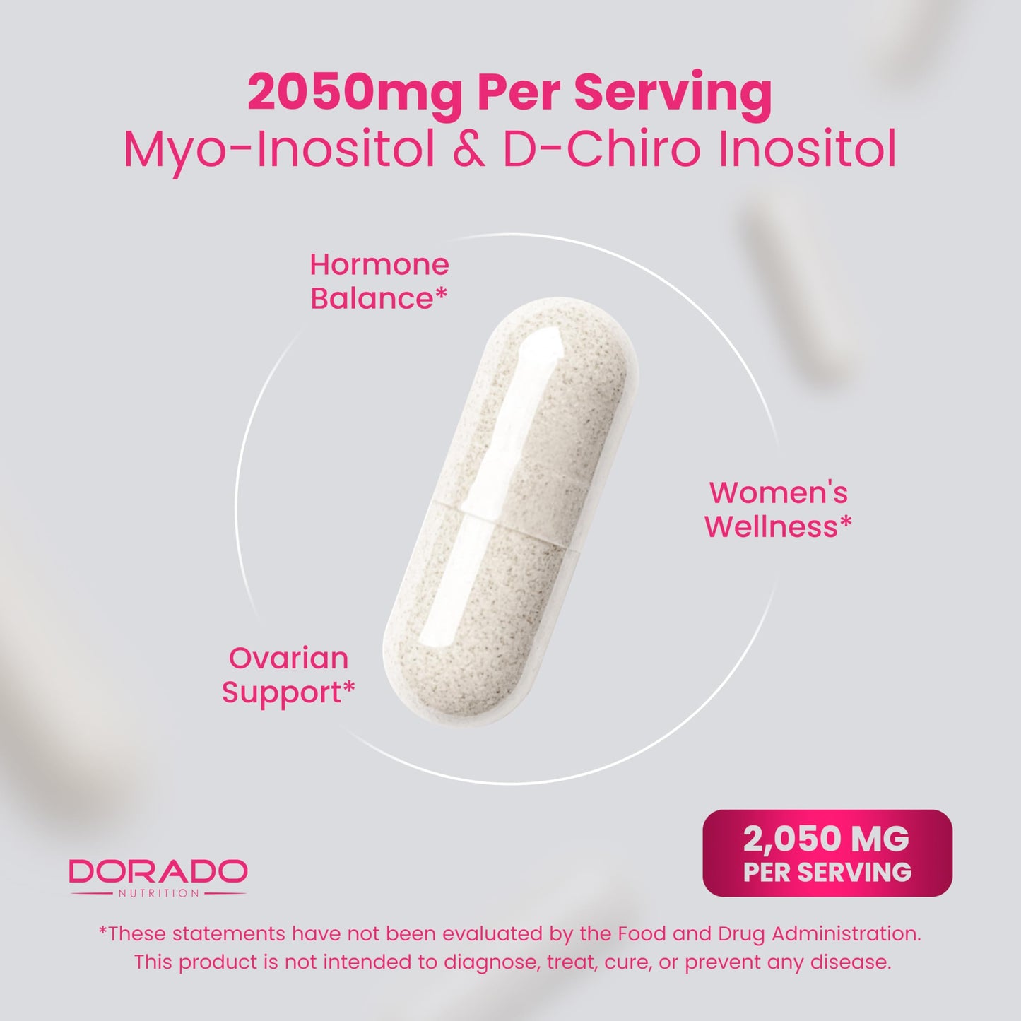 Dorado Nutrition Myo-Inositol & D-Chiro Inositol Supplement for Women, 240 Capsules