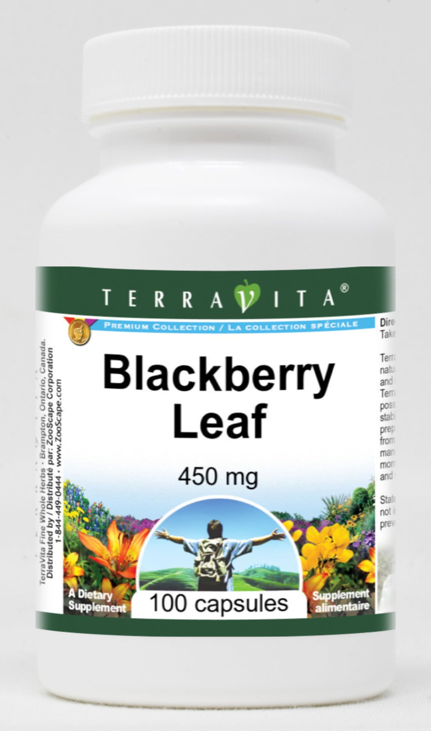 Terravita BlackBerry Leaf 450 mg Capsule, 100 Count