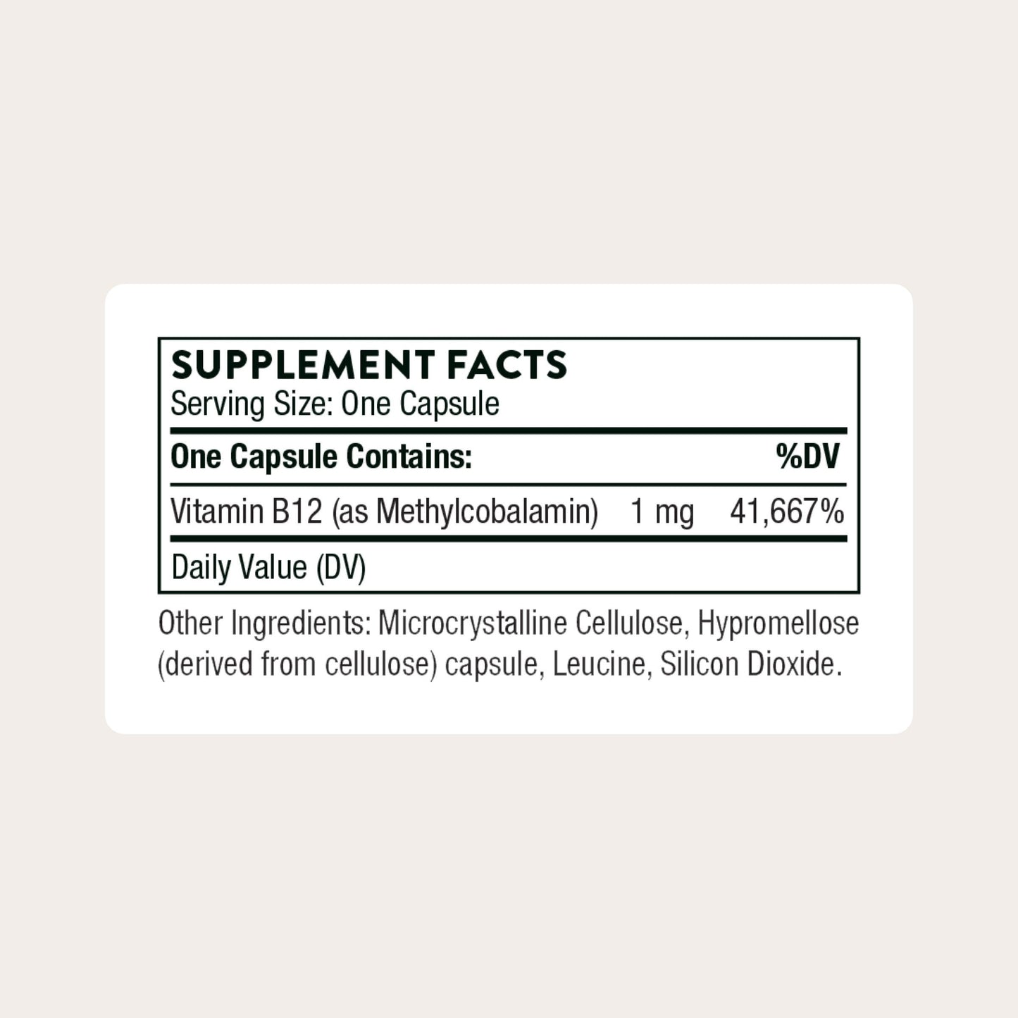 THORNE Vitamin B12 1,000 mcg Active Methylcobalamin, 60 Capsules