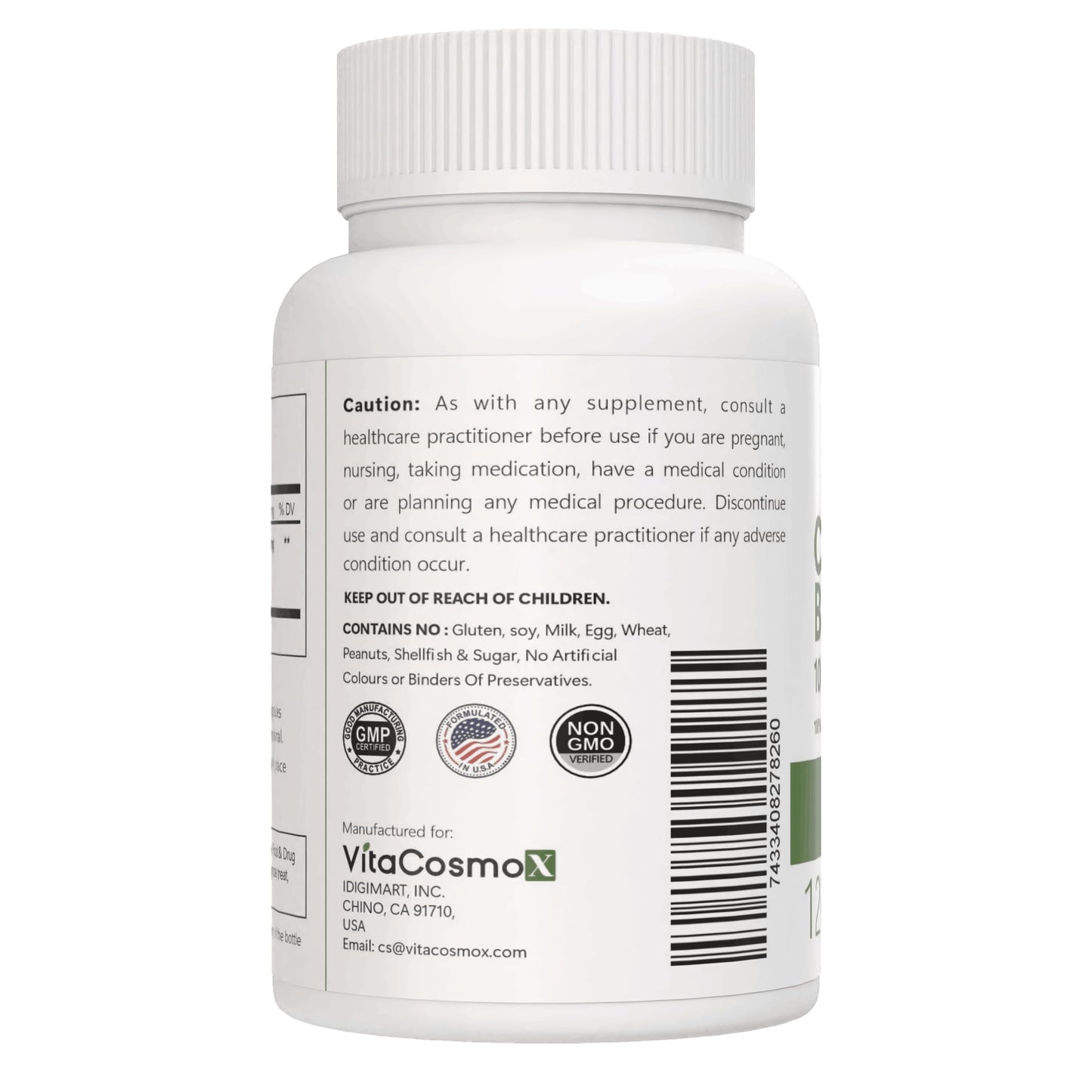 VitaCosmoX Cissus Quadrangularis Extract Capsules, 8000mg, 120 Capsules