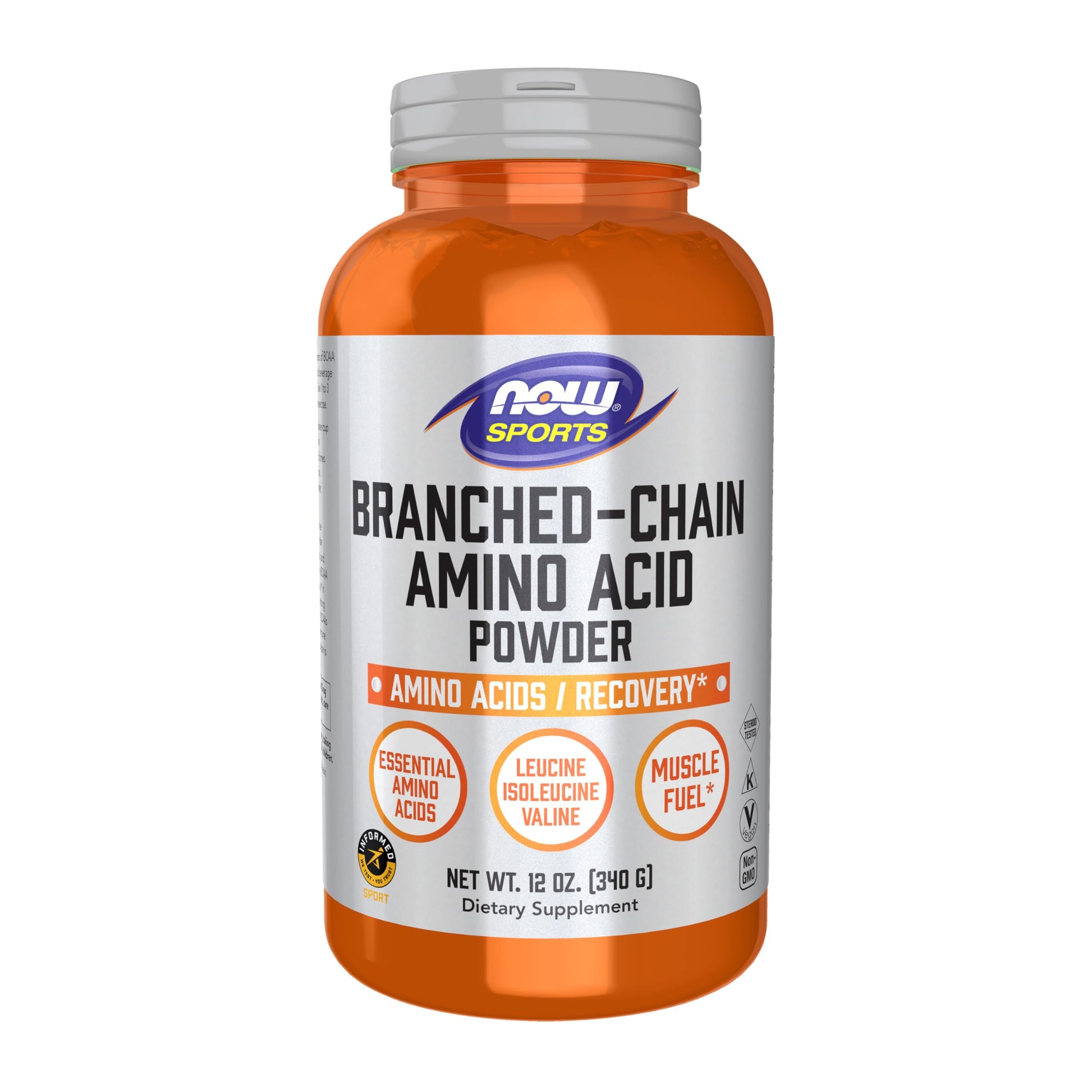 NOW Foods Branched Chain Amino Acids Powder with Leucine, Isoleucine, and Valine 12-Ounce