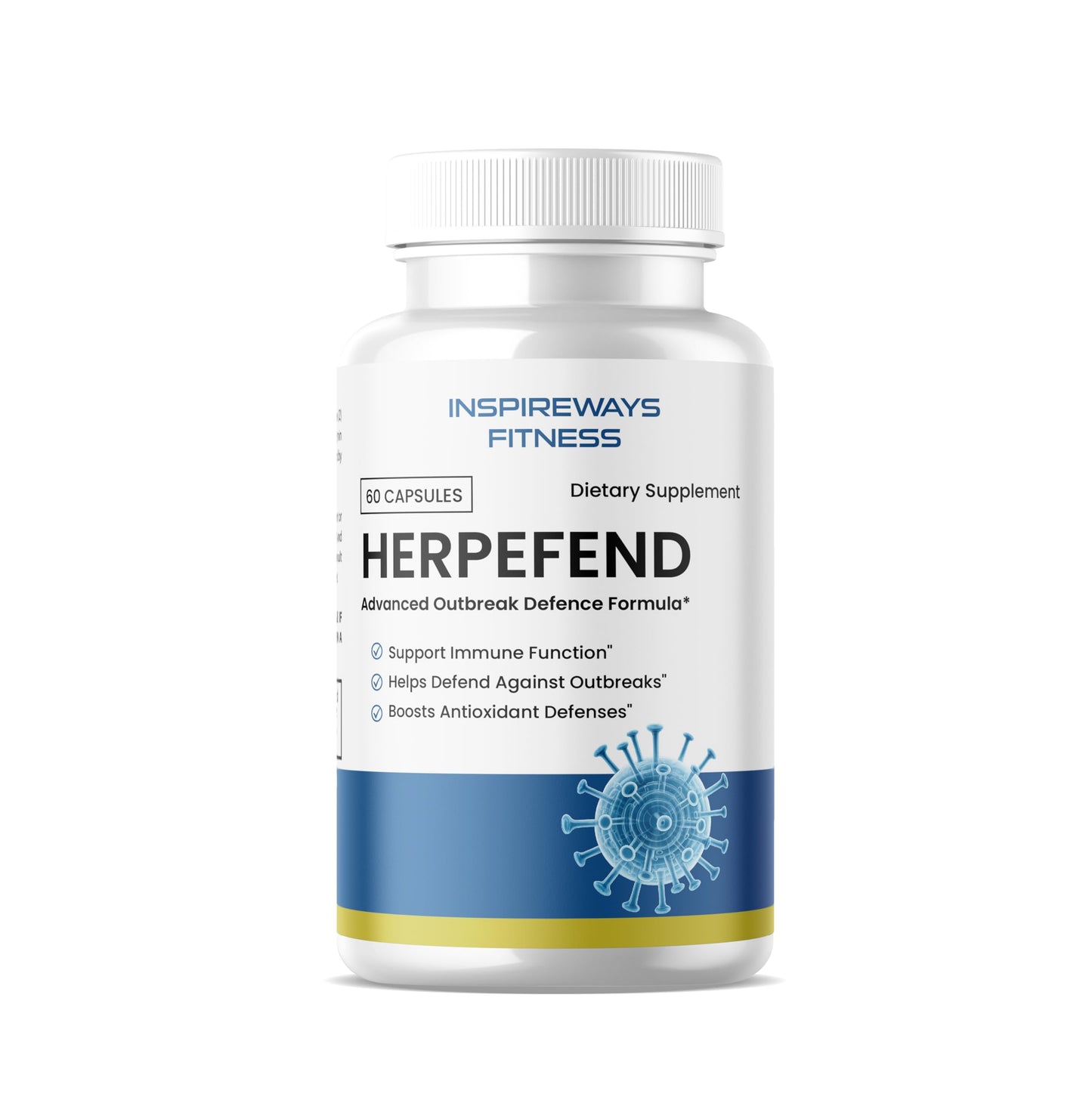 Fitness InspireWays Herpefend Ultra Strength Advanced Daily Immune Support Formula 60 Capsules