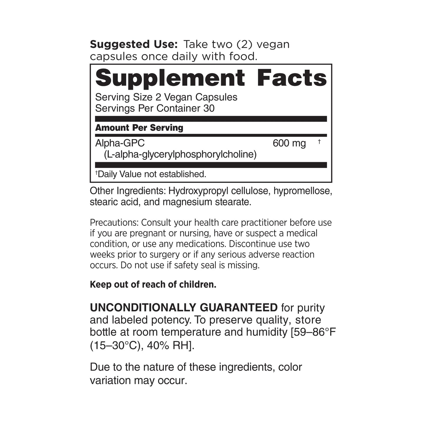DOCTORS' PREFERRED Alpha GPC Supplement - Premium Formula Capsules 60