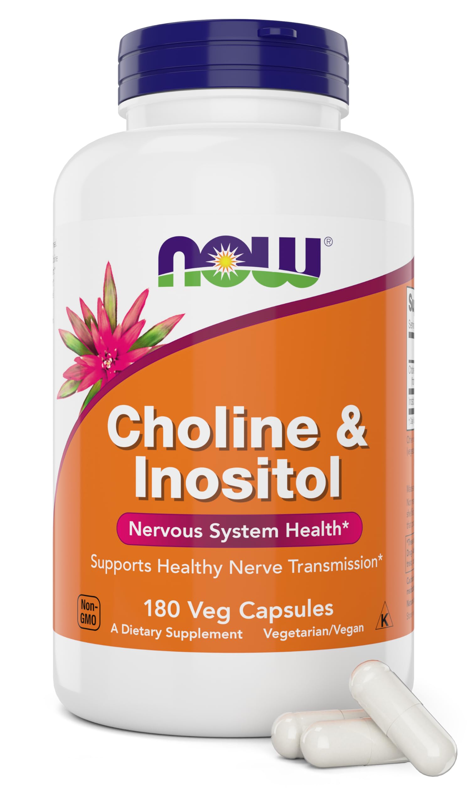 NOW Foods Choline & Inositol Capsules, 180 Count