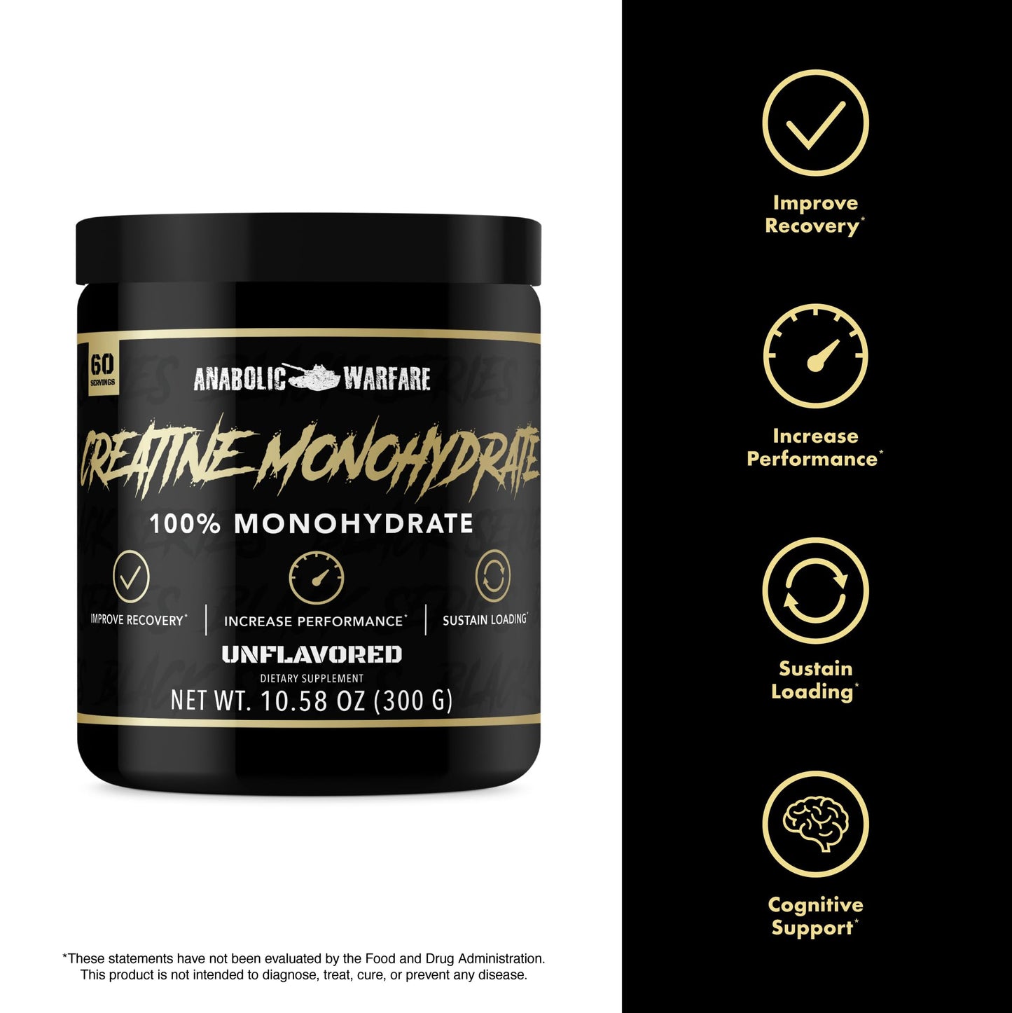 Anabolic Warfare Creatine Monohydrate Powder 12.7 Ounce