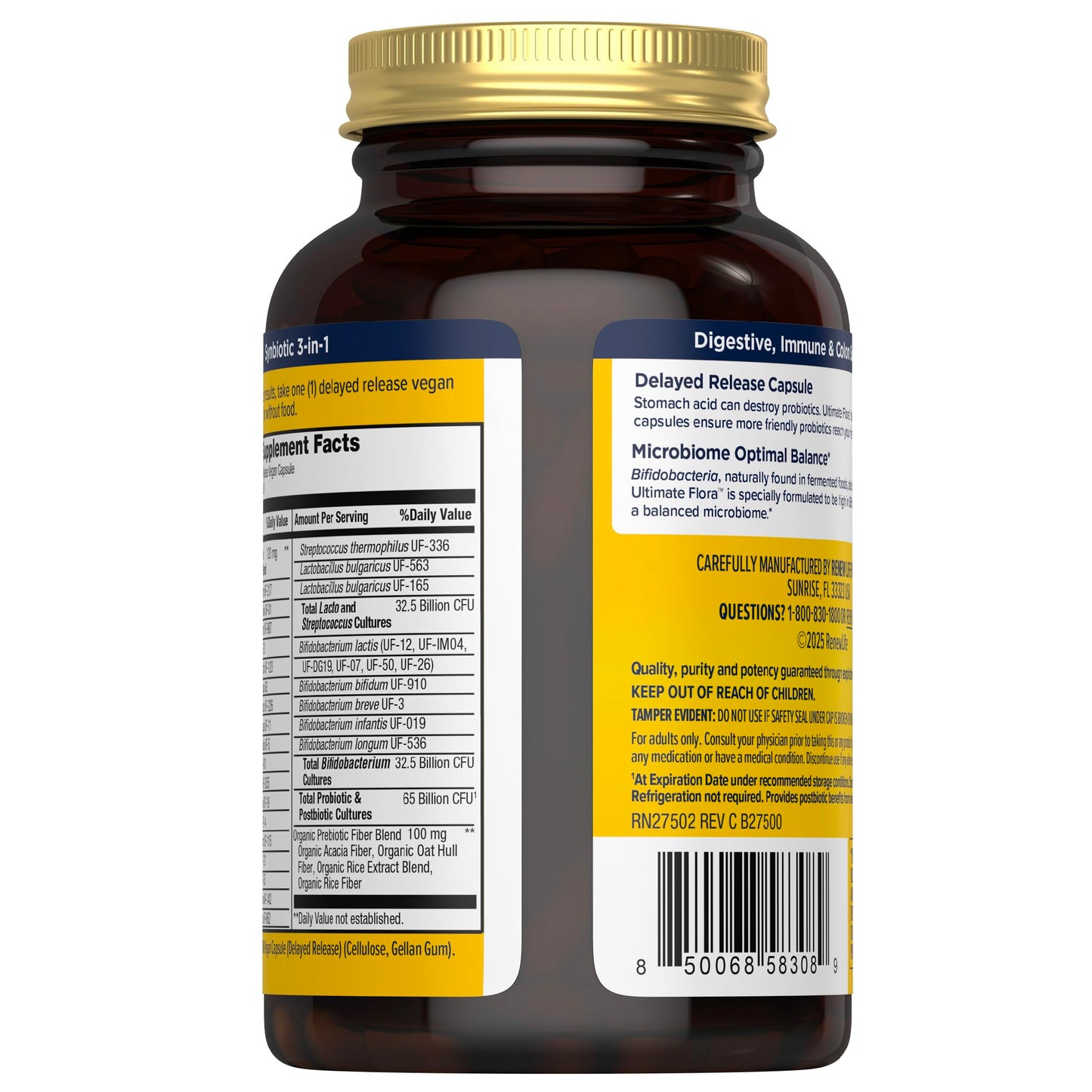 Renew Life Ultimate Flora Probiotics for Men 65 Billion CFU Delayed Release Vegan Capsule 30