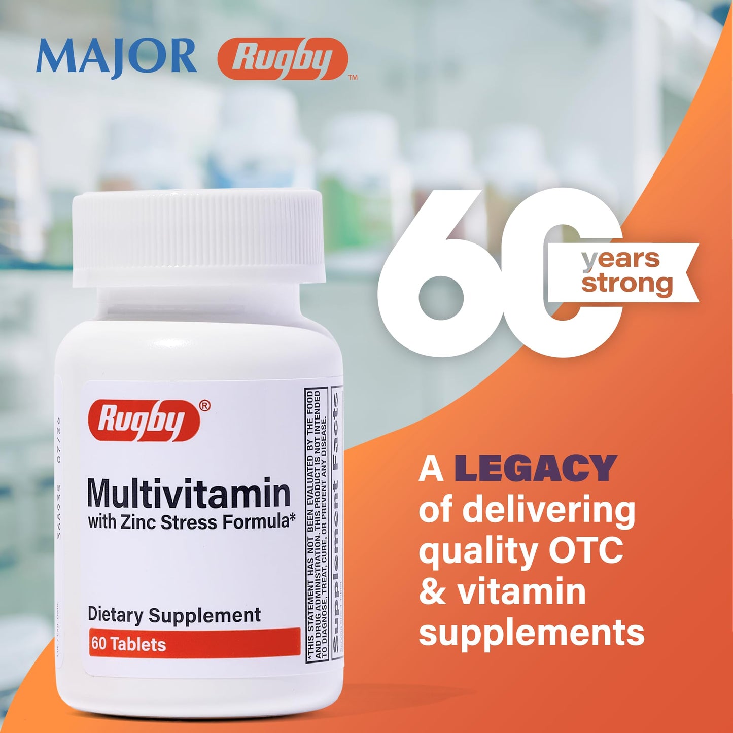 MAJOR Rugby Multivitamin with Zinc Stress Formula 240 Tablets